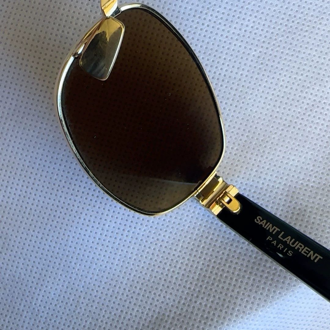 Yves Saint Laurent YSL Women's Gold Oval Metal Sunglasses Size ONE SIZE - 6 Thumbnail