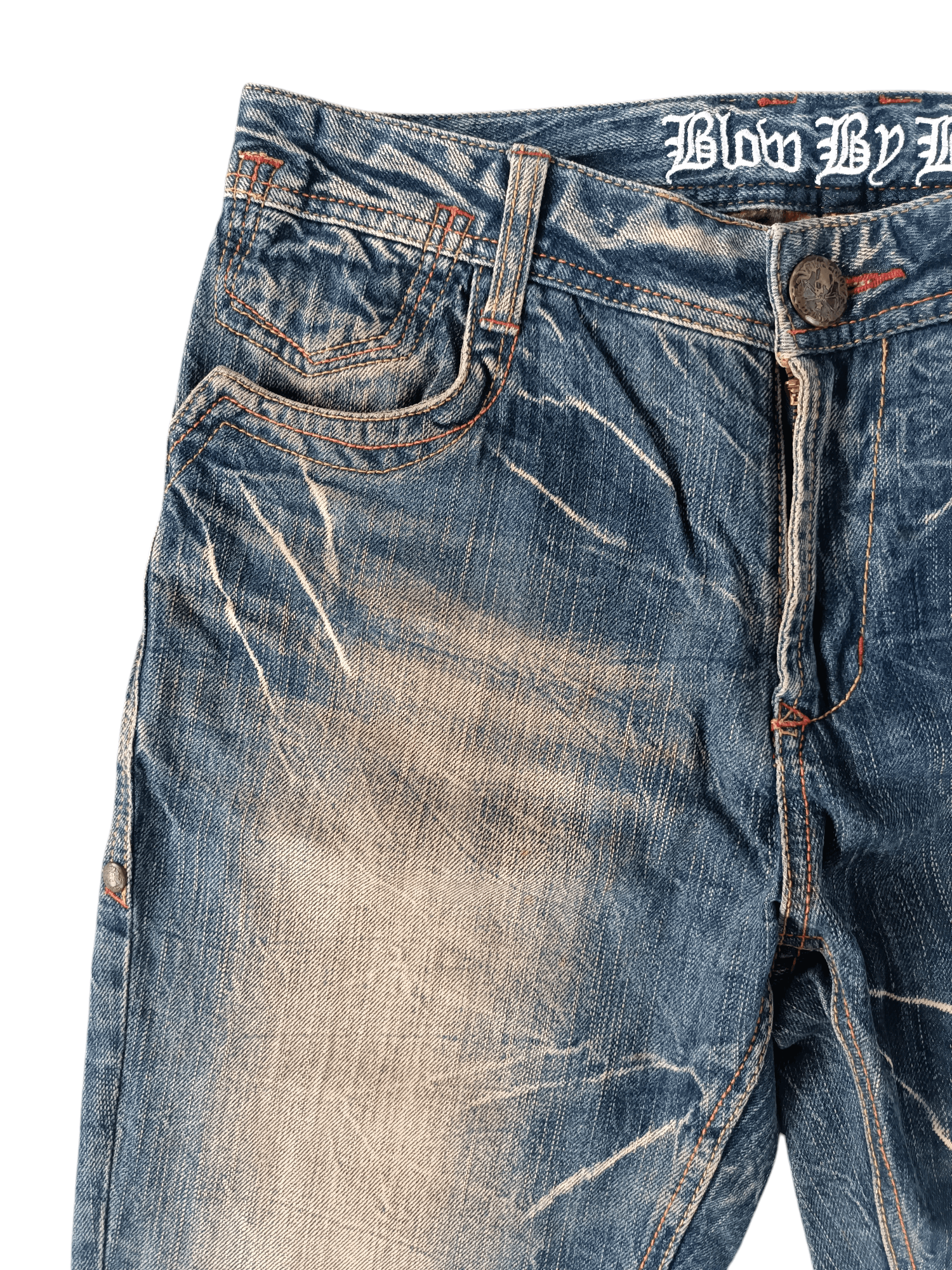 If Six Was Nine × Japanese Brand × Le Grande Bleu (L.G.B.) Blow by Blue Japan Made Washed Whisker Denim Size US 32 / EU 48 - 6 Thumbnail