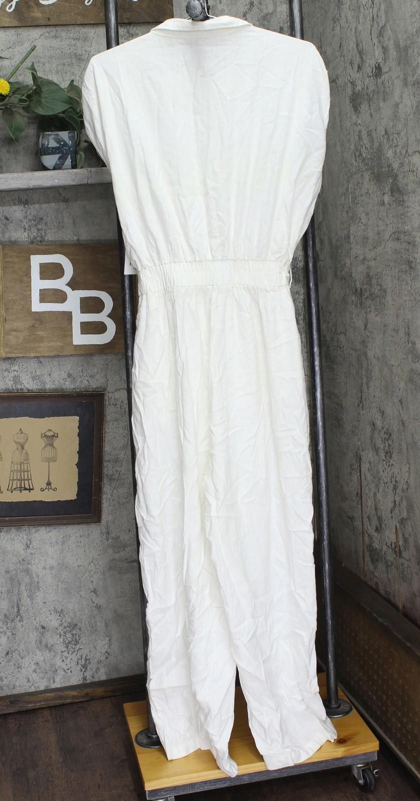 Other Ella Rafaella Size Linen Blend Sleeveless Jumpsuit White 1x Size 40" / US 18 - 2 Thumbnail