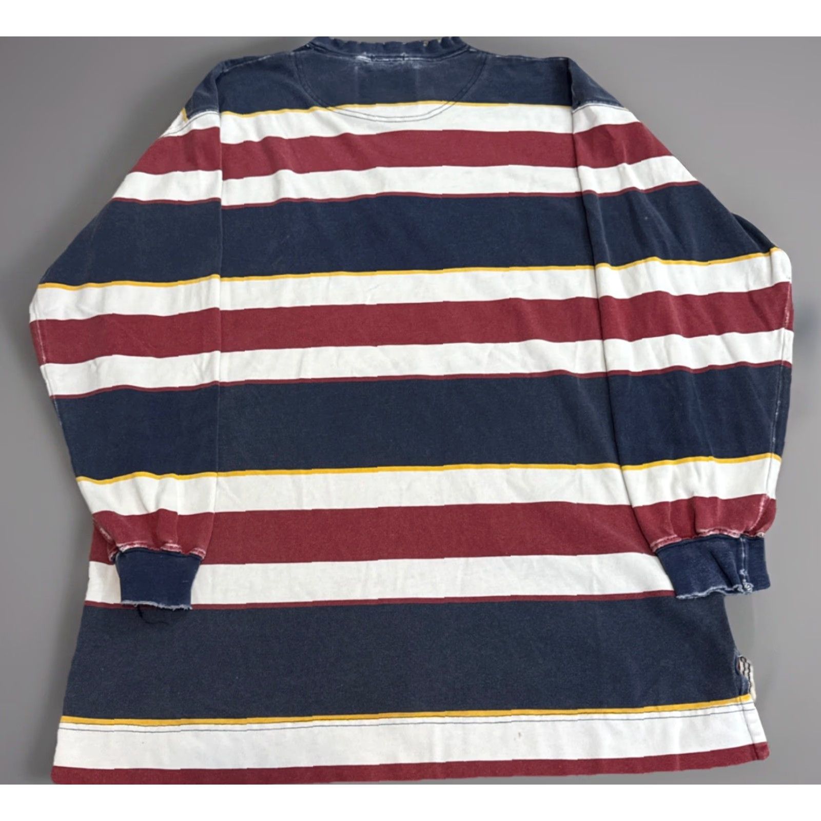 American Eagle Outfitters VINTAGE American Eagle Sport Rugby Striped Red White Blue Long Sleeve Henley T-Shirt Mens L Size US L / EU 52-54 / 3 - 2 Thumbnail
