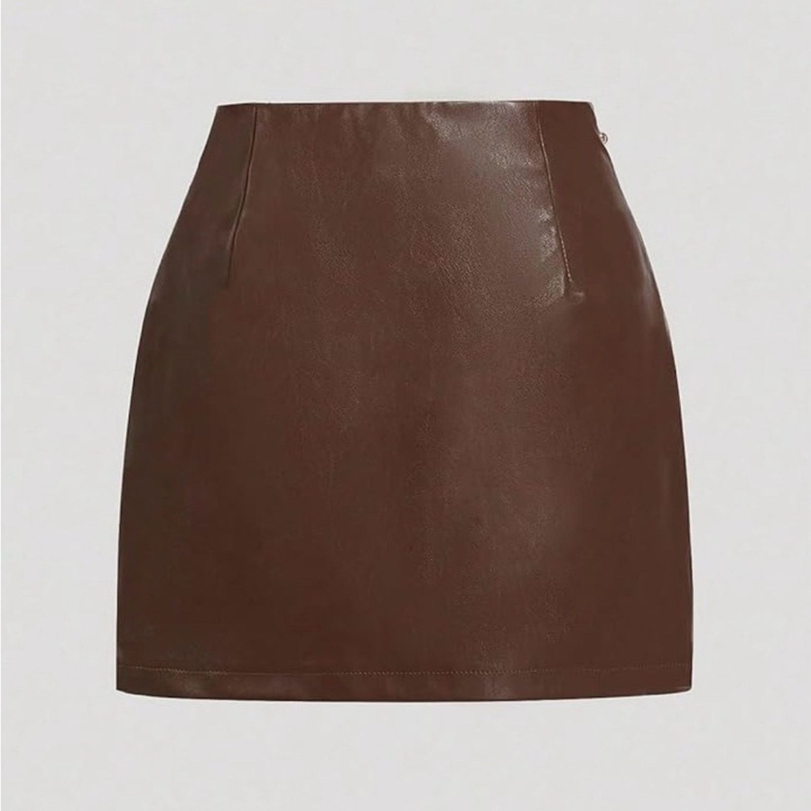 Other New Y2K Brown Faux Leather Mini Skirt size S Size 27" / US 4 / IT 40 - 9 Thumbnail