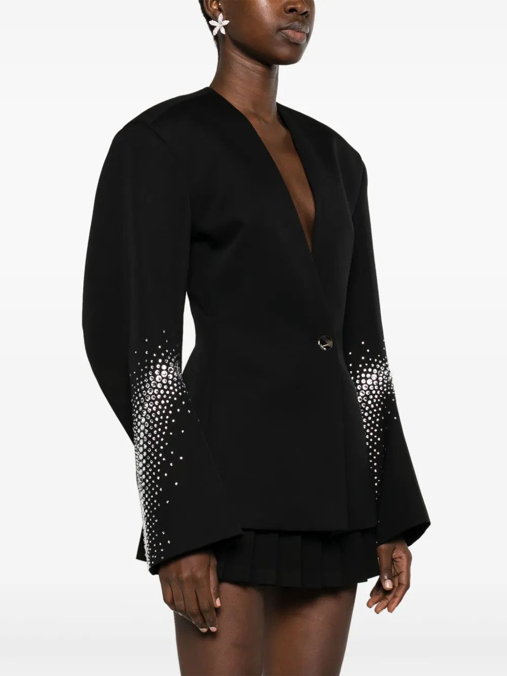 The Attico o1mle0526 Sleeve Detail Blazer in Black Size XS / US 0-2 / IT 36-38 - 3 Thumbnail