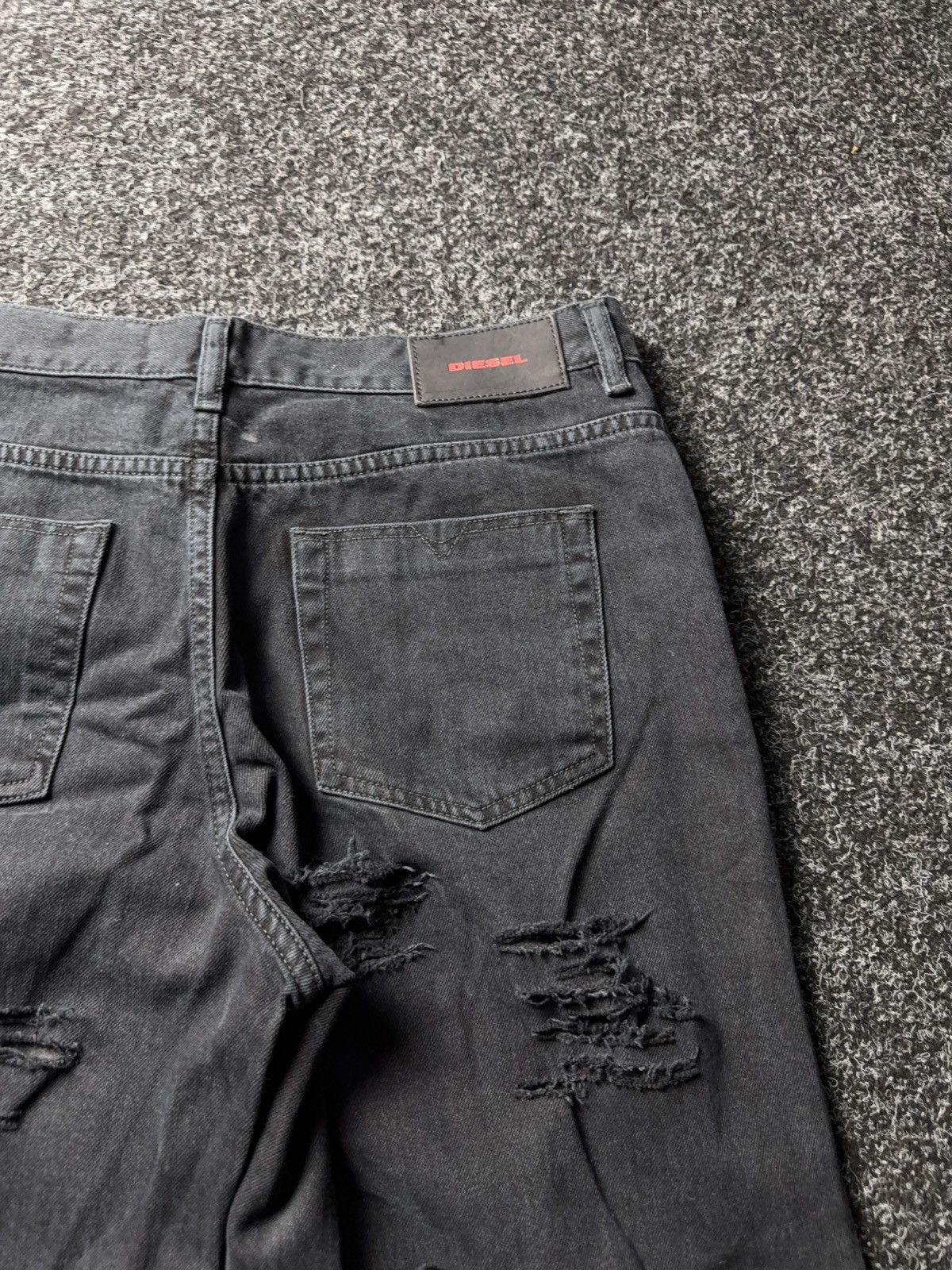 Diesel Luxury Y2K Diesel Niclah Heavy Distressed Washed Black Jeans Size 31" - 18 Thumbnail