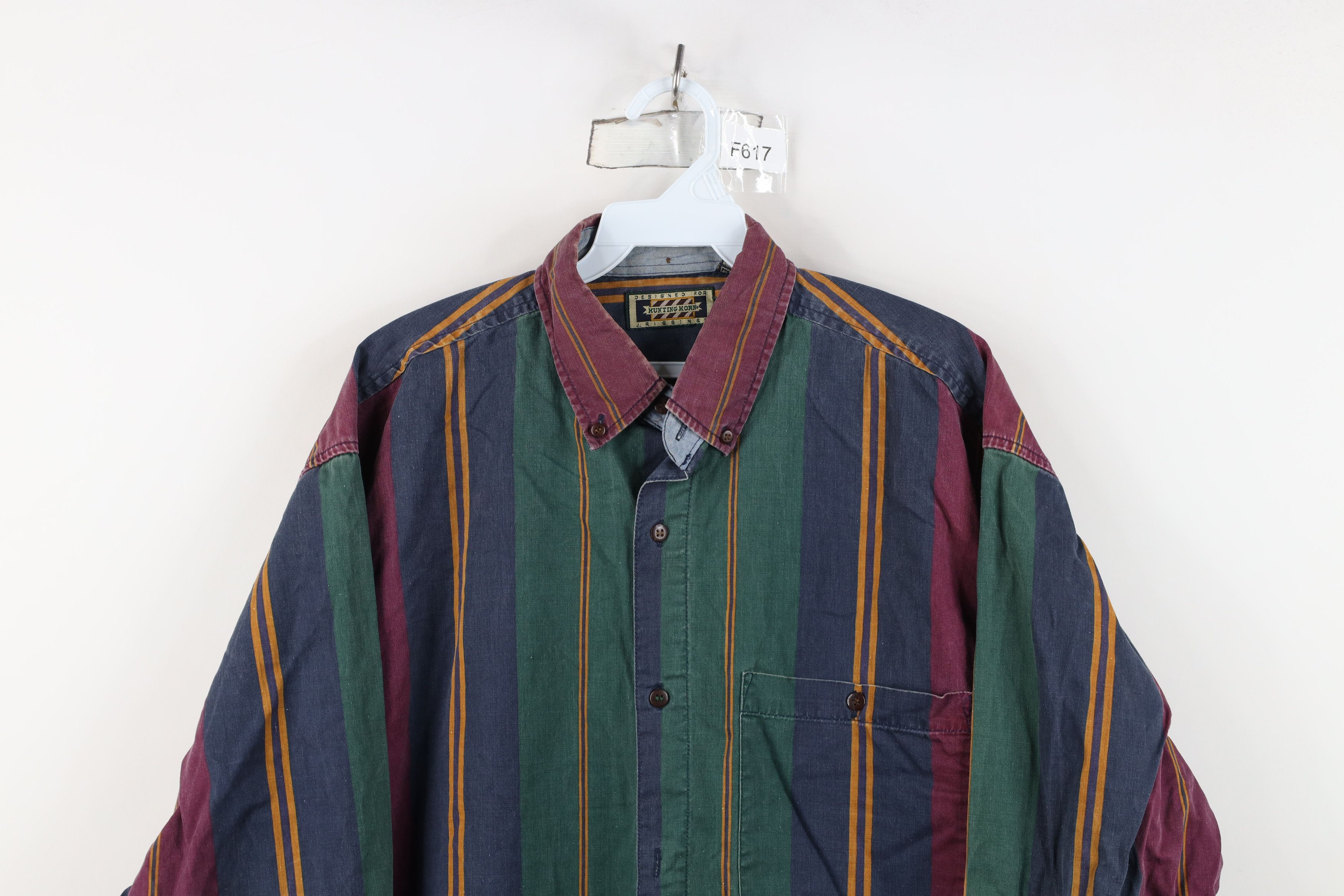 Vintage Vintage 90s Streetwear Rainbow Striped Button Shirt Size US M / EU 48-50 / 2 - 2 Thumbnail