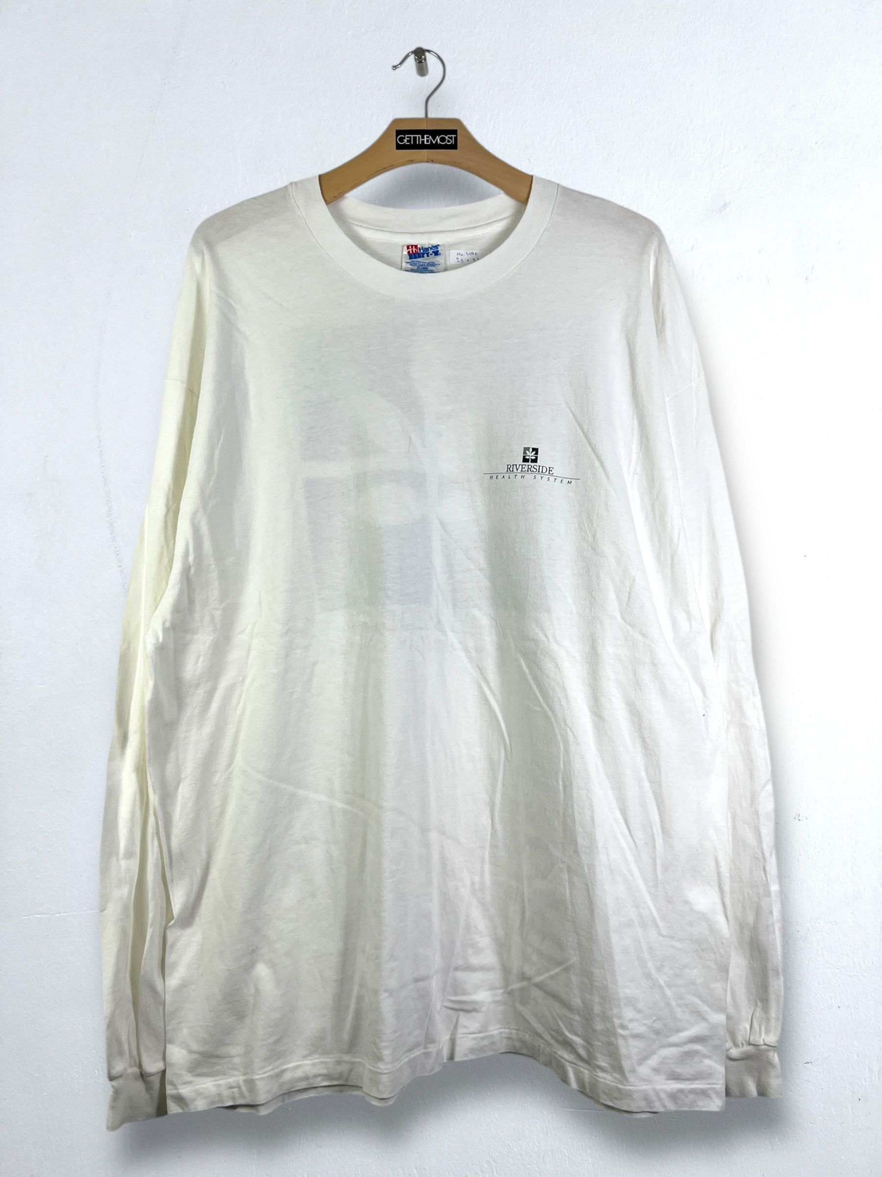 Vintage No.5044 VTG 90s Riverside Health Promo L/S Graphic Tee (XXL) Size US XXL / EU 58 / 5 - 5 Thumbnail