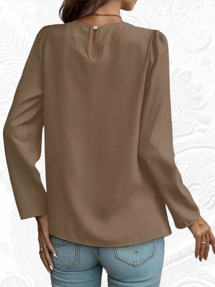 Other Women's Round Neck Puff Long Sleeve Blouse Size S / US 4 / IT 40 - 5 Thumbnail