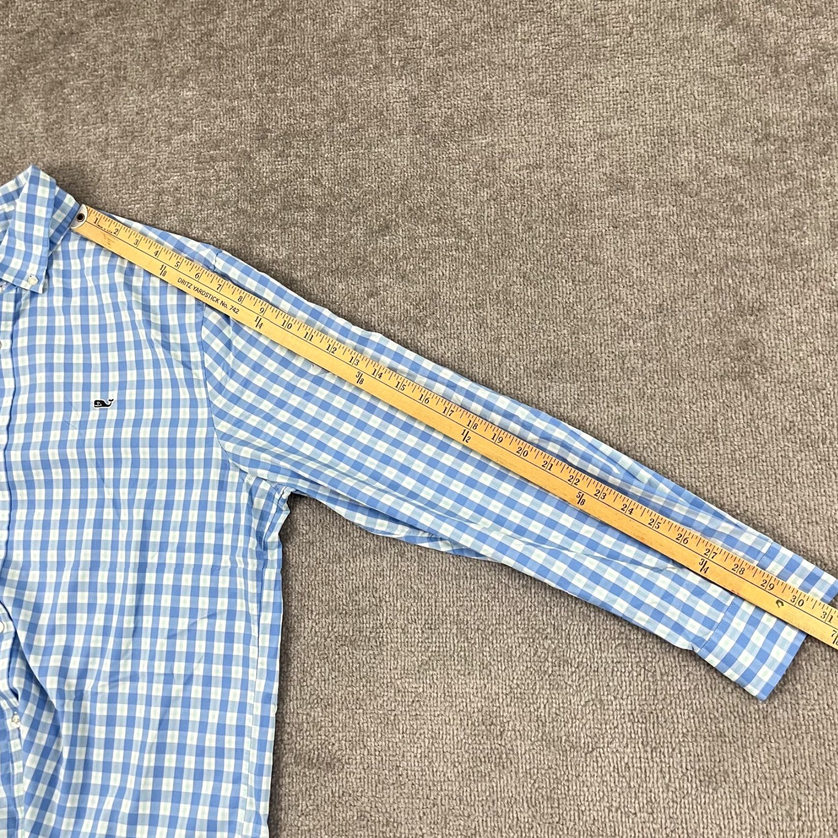 Vineyard Vines Vineyard Vines Whale Shirt Mens L Blue White Plaid Performance Button-Down Shirt Size US L / EU 52-54 / 3 - 6 Thumbnail