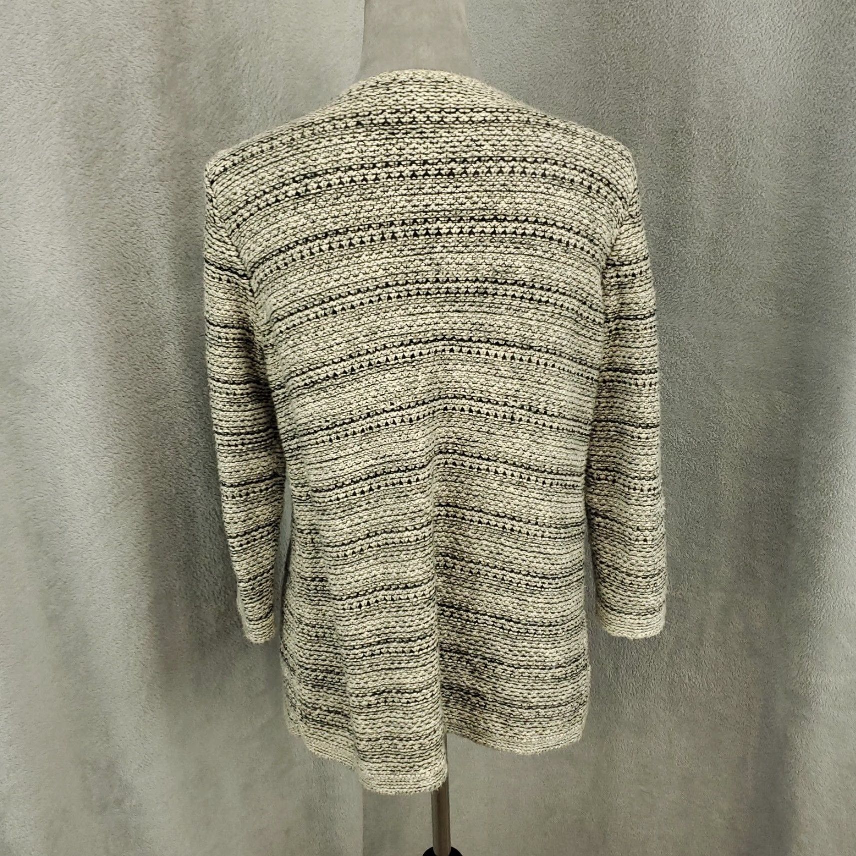 J. Jill VINTAGE Jill Cardigan Sweater Womens XS Gray Big Safety Pin Closure Open Knit Thick Size XS / US 0-2 / IT 36-38 - 3 Thumbnail