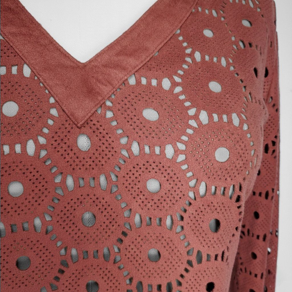Other Alberto Makali S/M Tunic Top Microfiber Suede Laser-Cut Size M / US 6-8 / IT 42-44 - 5 Thumbnail