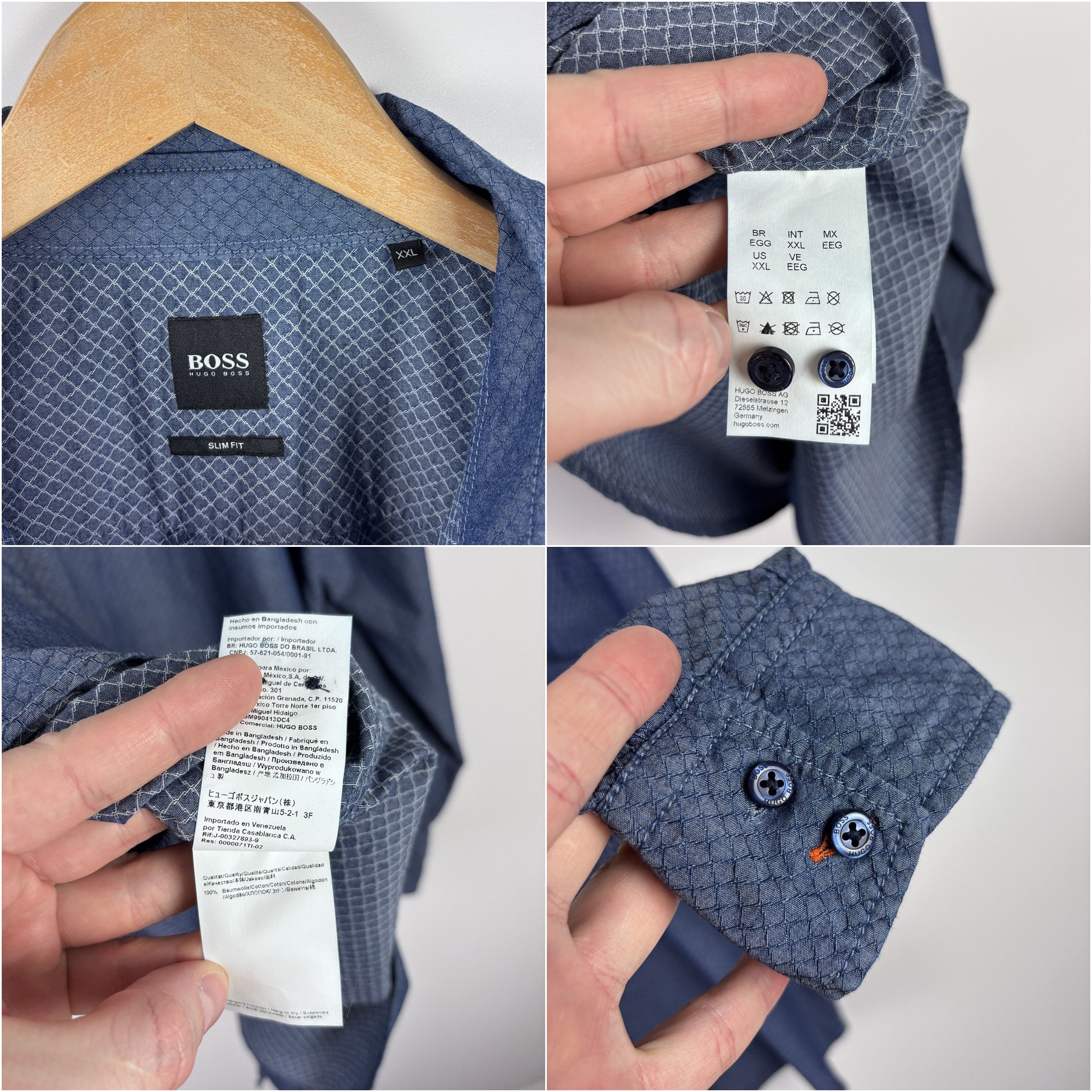 Hugo Boss Hugo Boss Structured Long Sleeve Shirt Slim Fit XXL Size US XXL / EU 58 / 5 - 9 Thumbnail