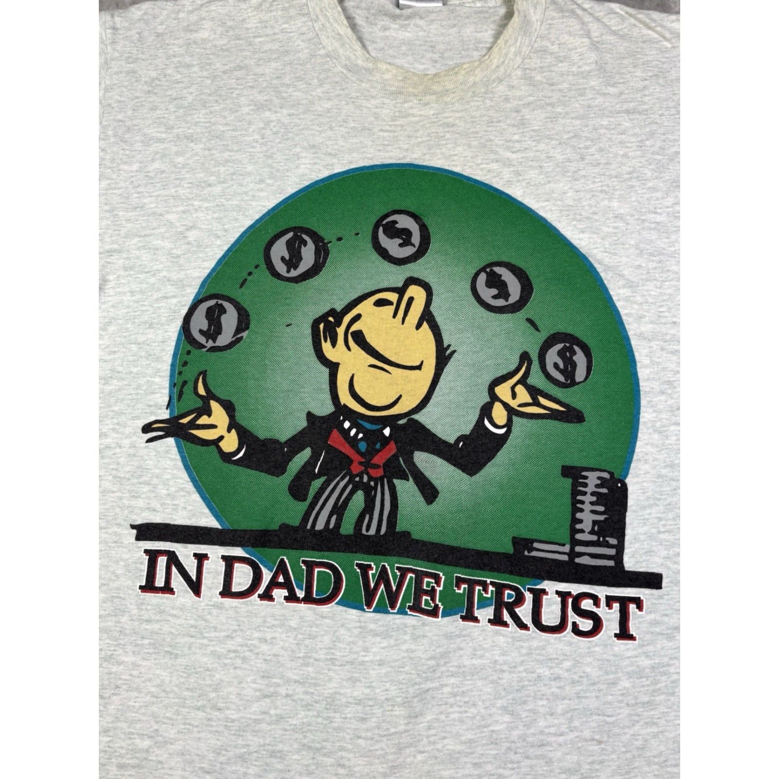 Fruit Of The Loom VINTAGE Funny 90s Dad tee Shirt Men's L Gray Fruit of the Loom Crew Neck Cotton Graphic Print Short Sleeve Size US L / EU 52-54 / 3 - 2 Thumbnail