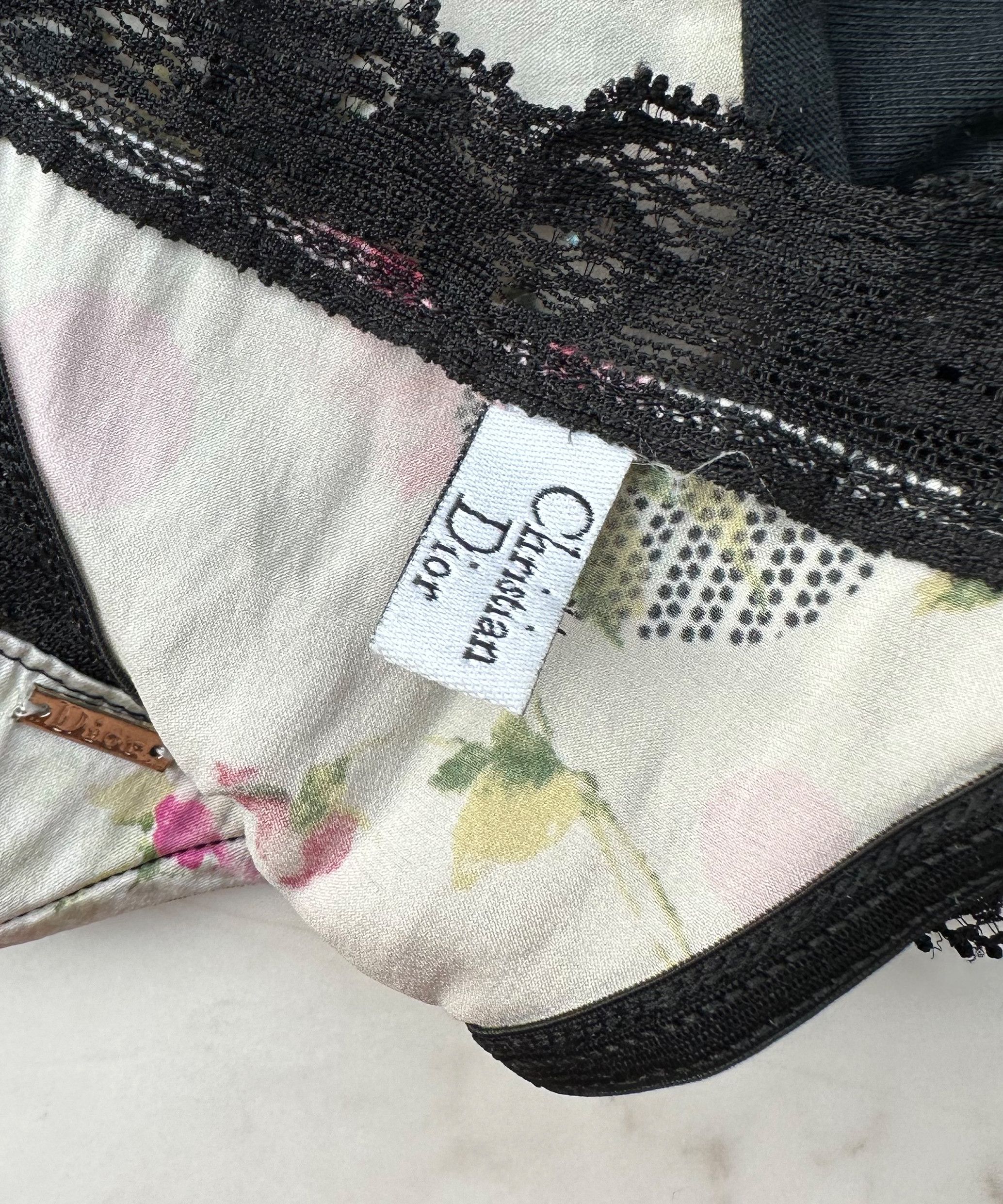 Dior 🔴 DIOR Underwear Logo Bikini Printed Silk Intimates Black Size ONE SIZE - 4 Thumbnail