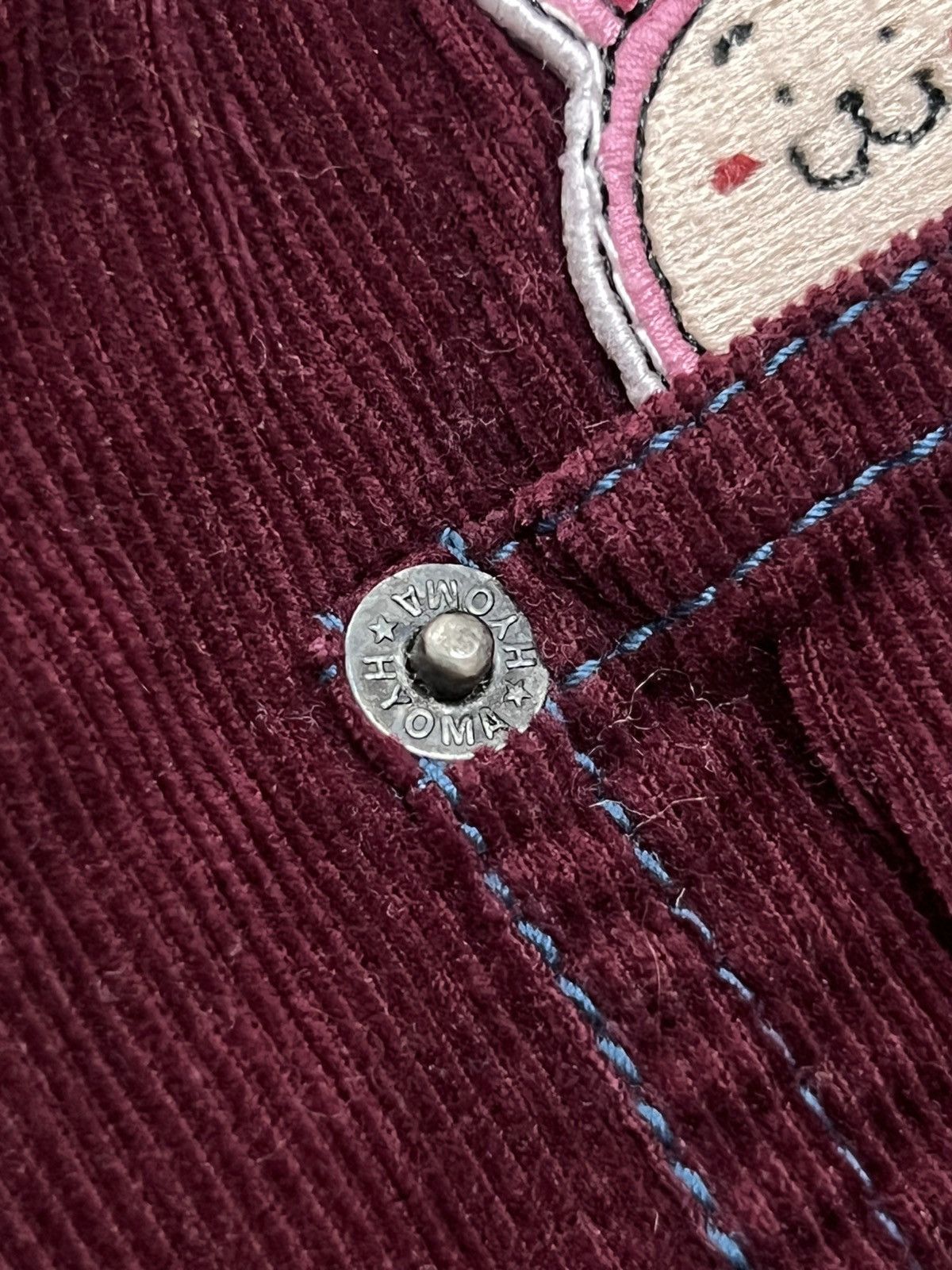 20471120 20471120 Hyoma ‘Blue Line’ Maroon Corduroy Trousers Pants Size US 29 - 6 Thumbnail