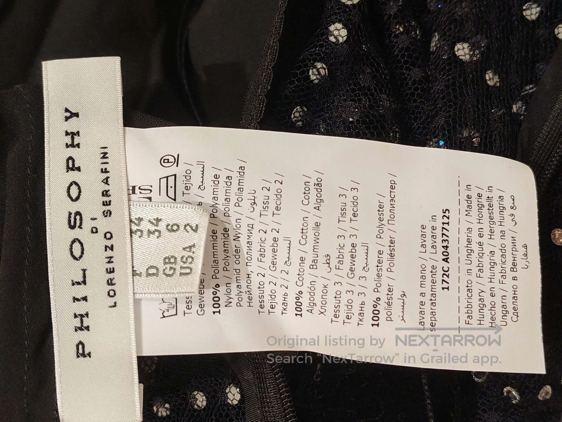 Philosophy di Lorenzo Serafini Philosophy Black Sequin Lace Dress. Size XXS / US 00 / IT 34 - 5 Thumbnail