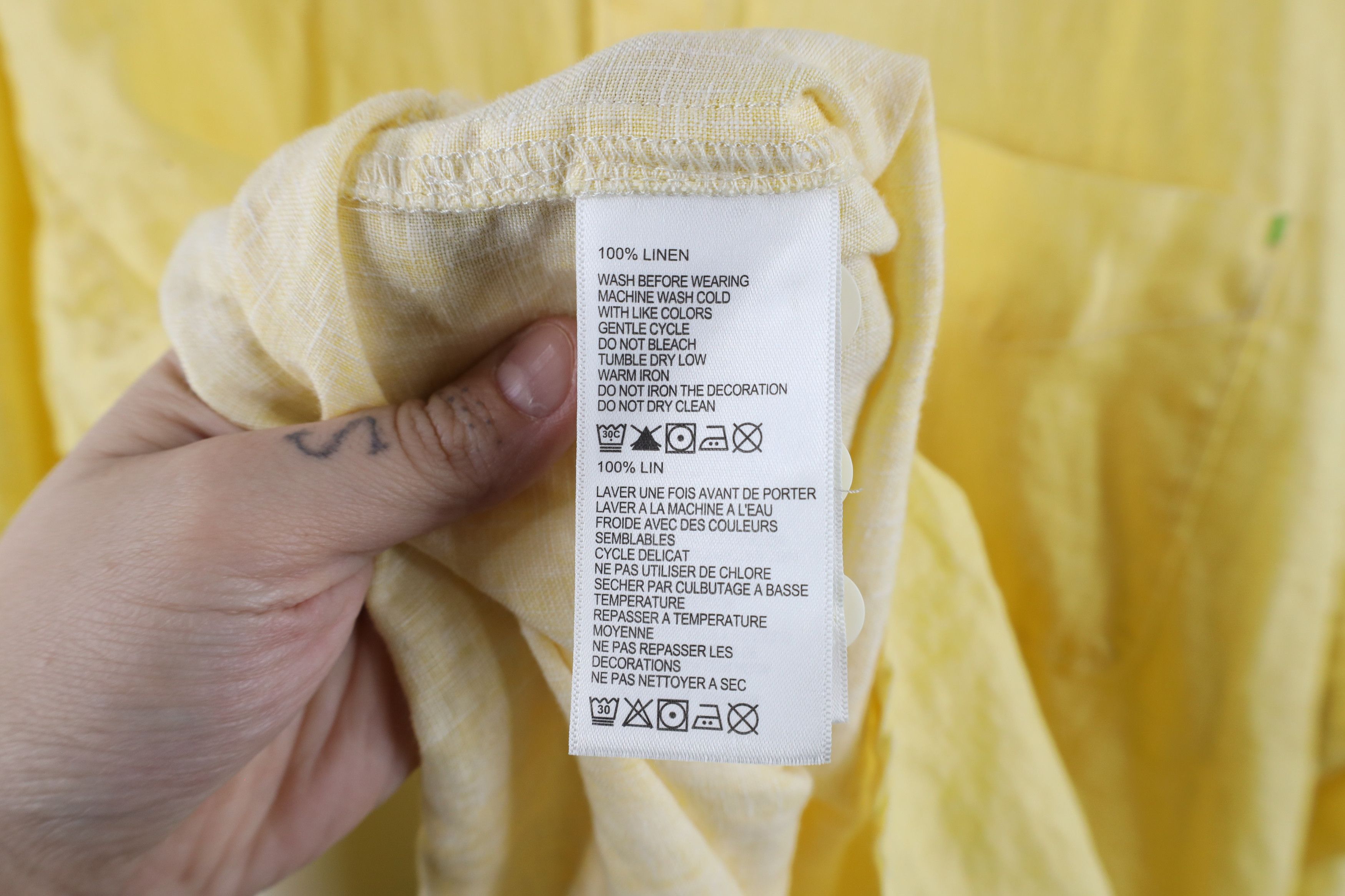 Tommy Bahama × Vintage Tommy Bahama Linen Long Sleeve Collared Button Shirt Yellow Size US L / EU 52-54 / 3 - 9 Thumbnail