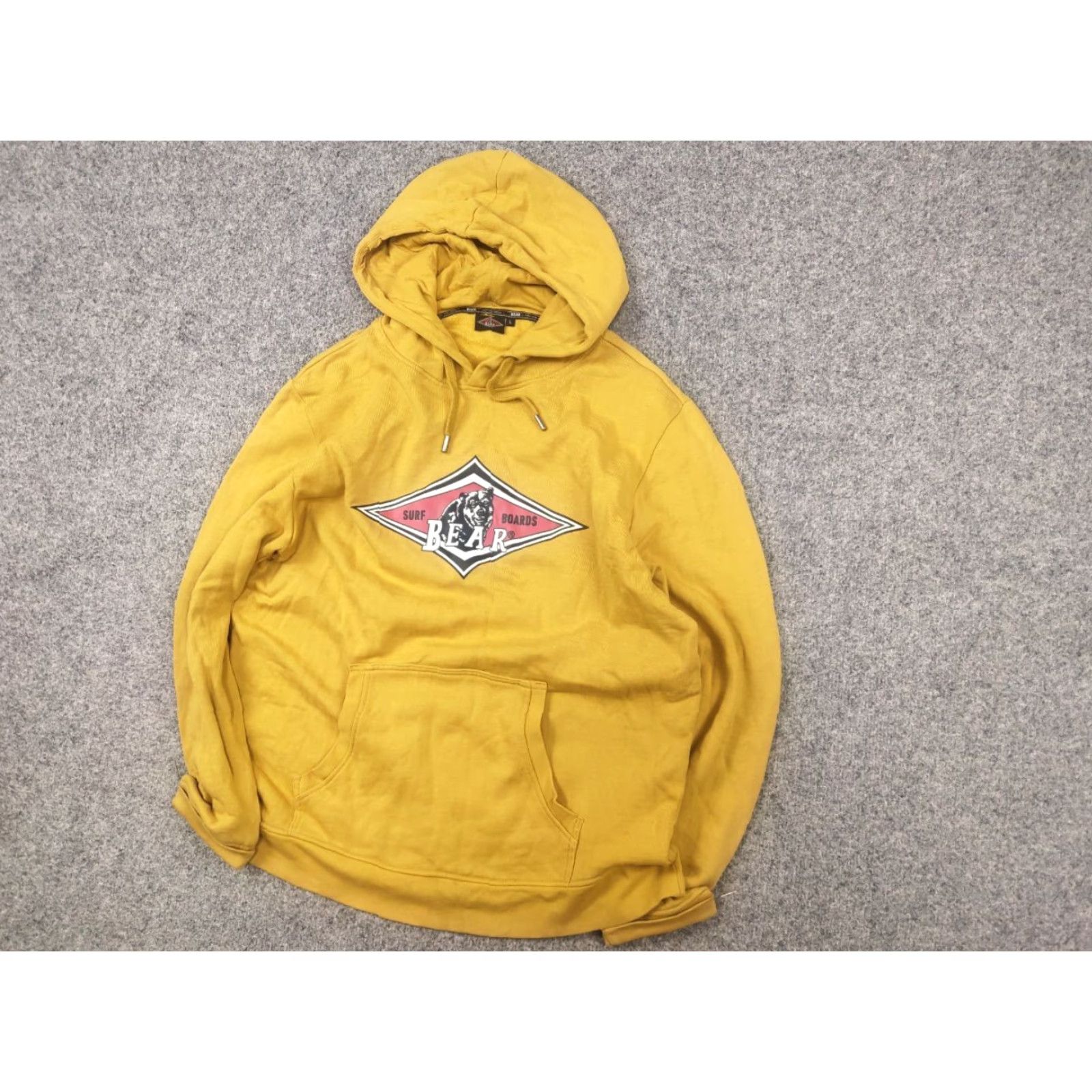 Logo 7 Bear Surfboards Big Logo Yellow Hoodie USA Vintage Style Size US L / EU 52-54 / 3 - 4 Thumbnail