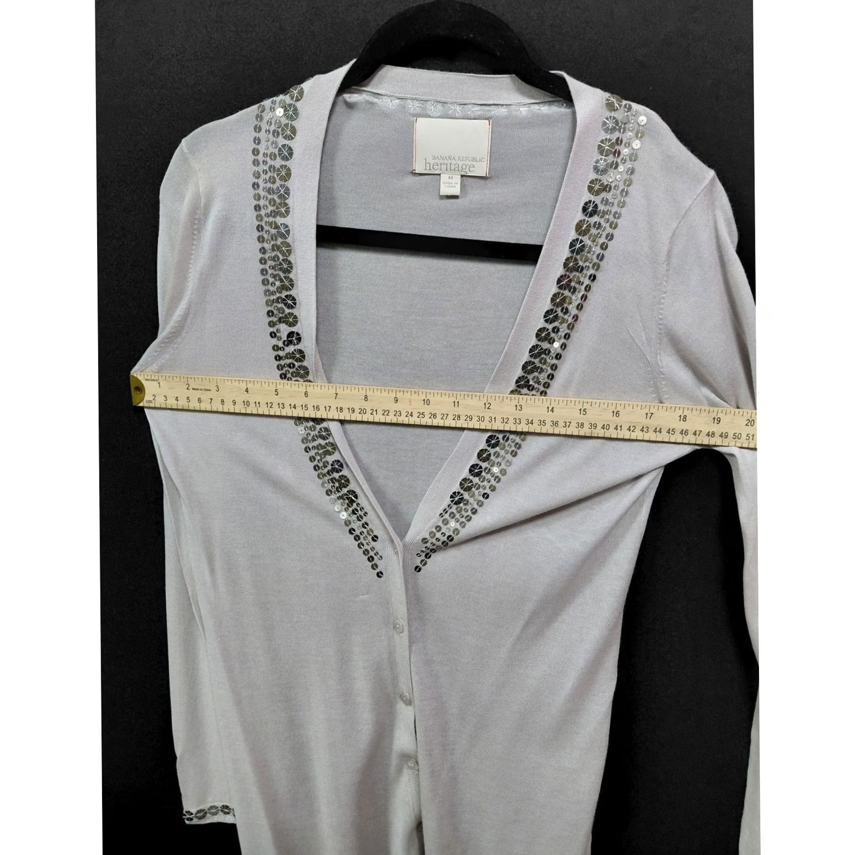 Banana Republic BANANA REPUBLIC heritage Cardigan Sweater Embellished Knit Women Size M Gray Size M / US 6-8 / IT 42-44 - 5 Thumbnail