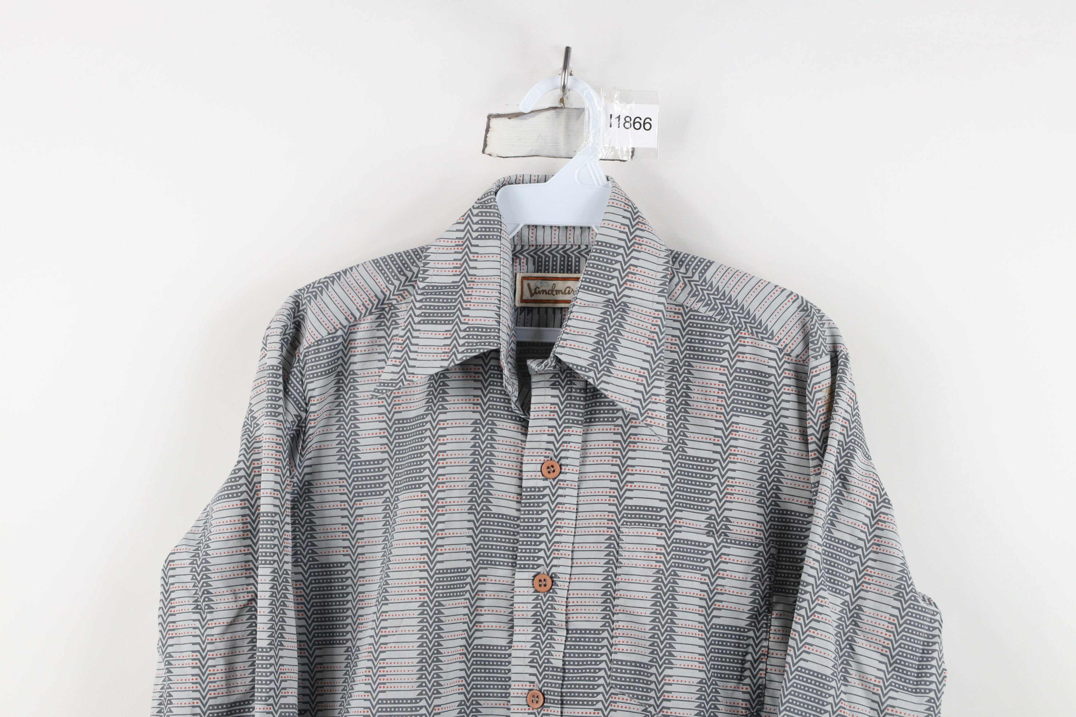 Vintage Vintage 70s Streetwear Geometric Disco Collared Button Shirt Size US M / EU 48-50 / 2 - 2 Thumbnail