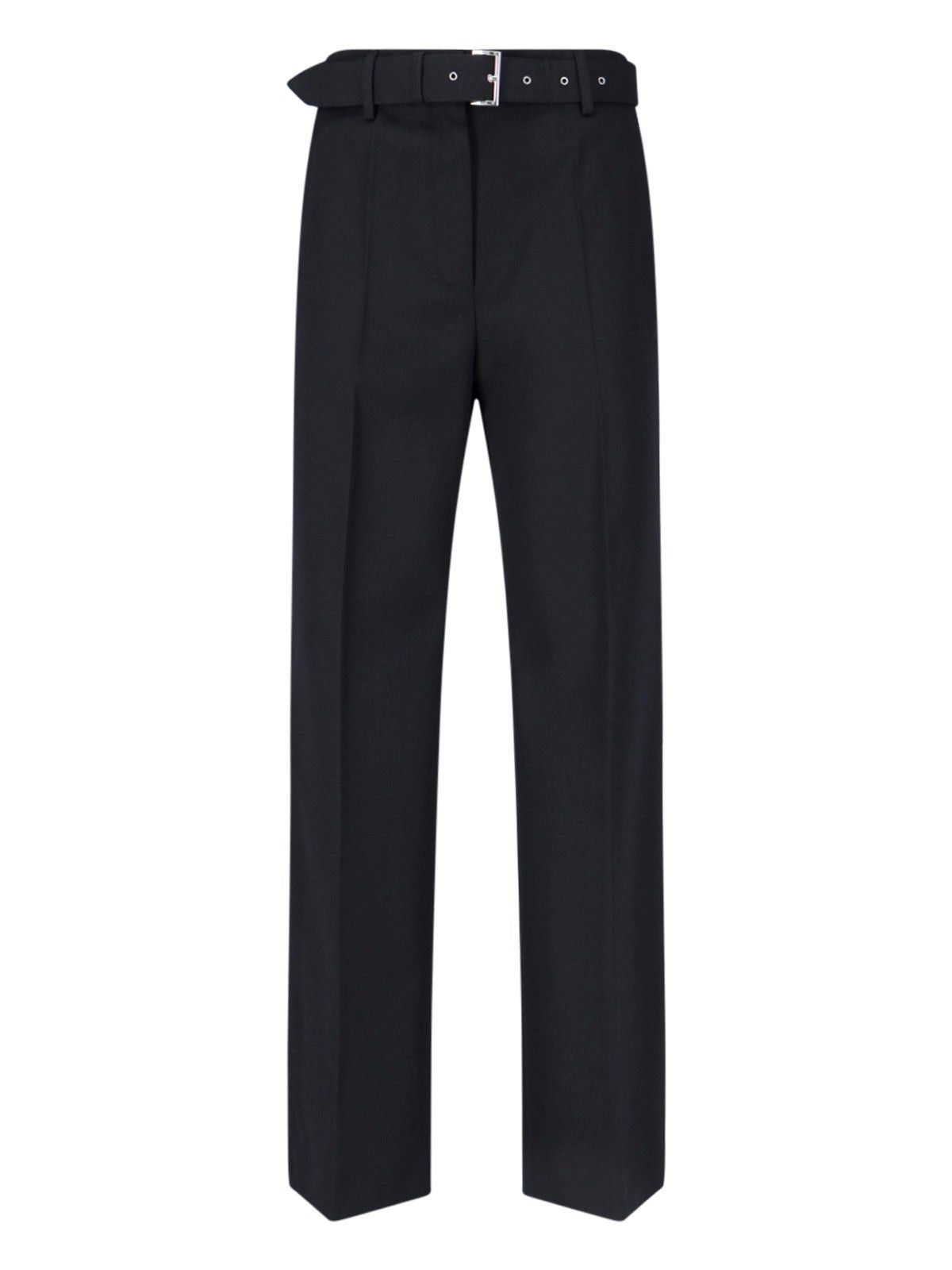 image of Prada Belt Wool Pants Size 40 in Black, Women's