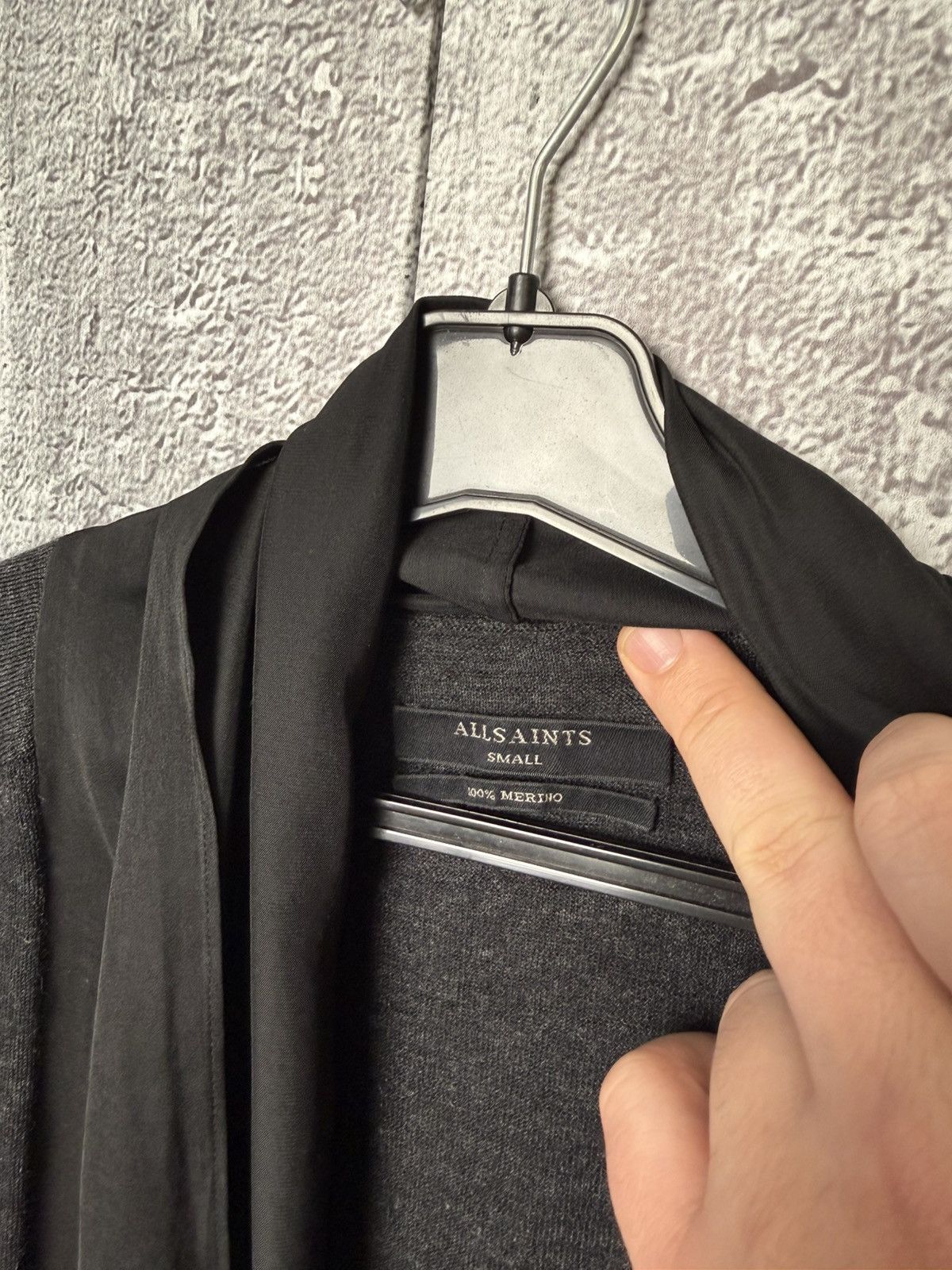 Allsaints AllSaints Rola Panel Black Merino Wool Cardigan Jumper sz S Size S / US 4 / IT 40 - 13 Thumbnail
