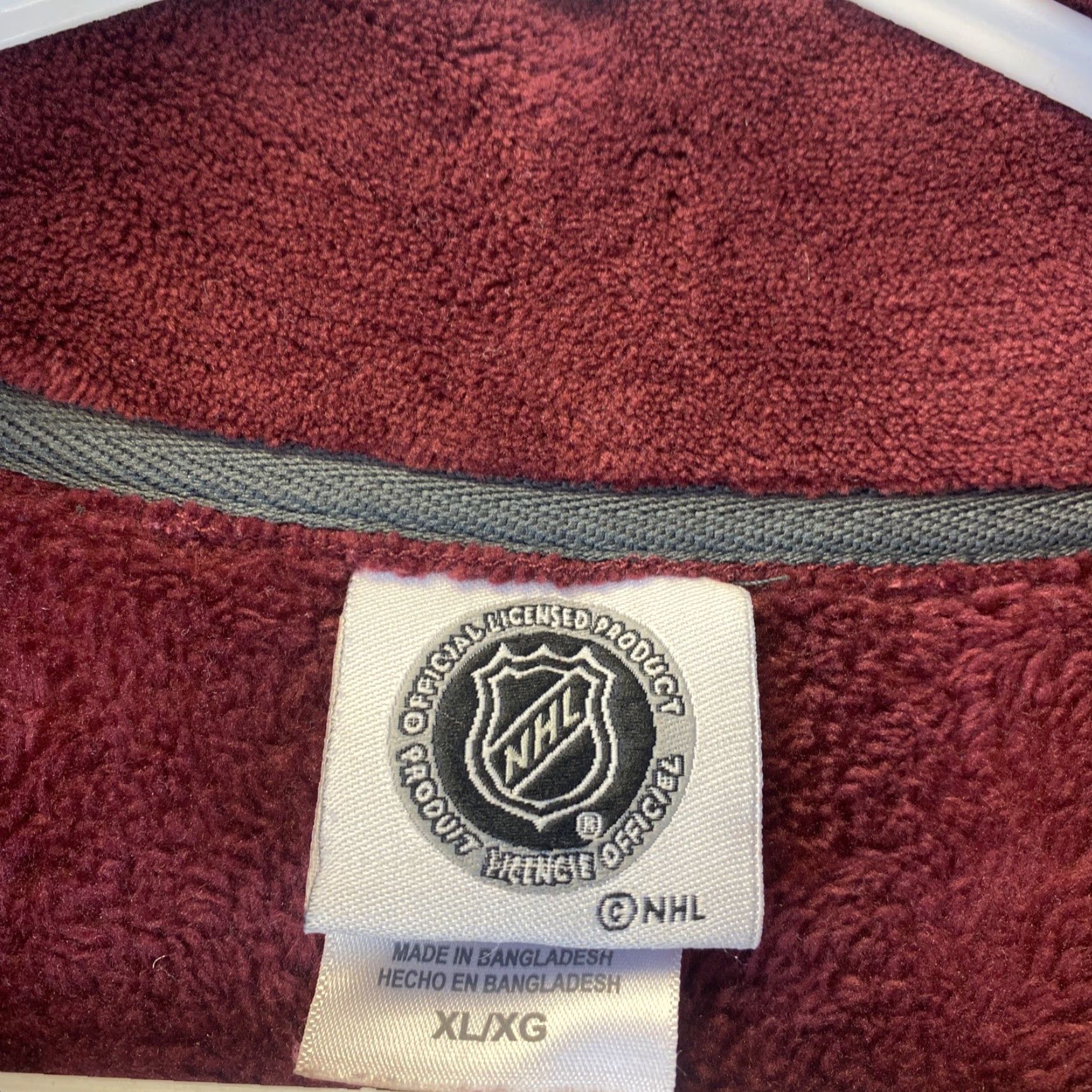 NHL Avalanche NHL Women’s 1/4 Zip Fleece Sweater size XL Jacket Burgundy /66-6 Size XL / US 12-14 / IT 48-50 - 4 Thumbnail