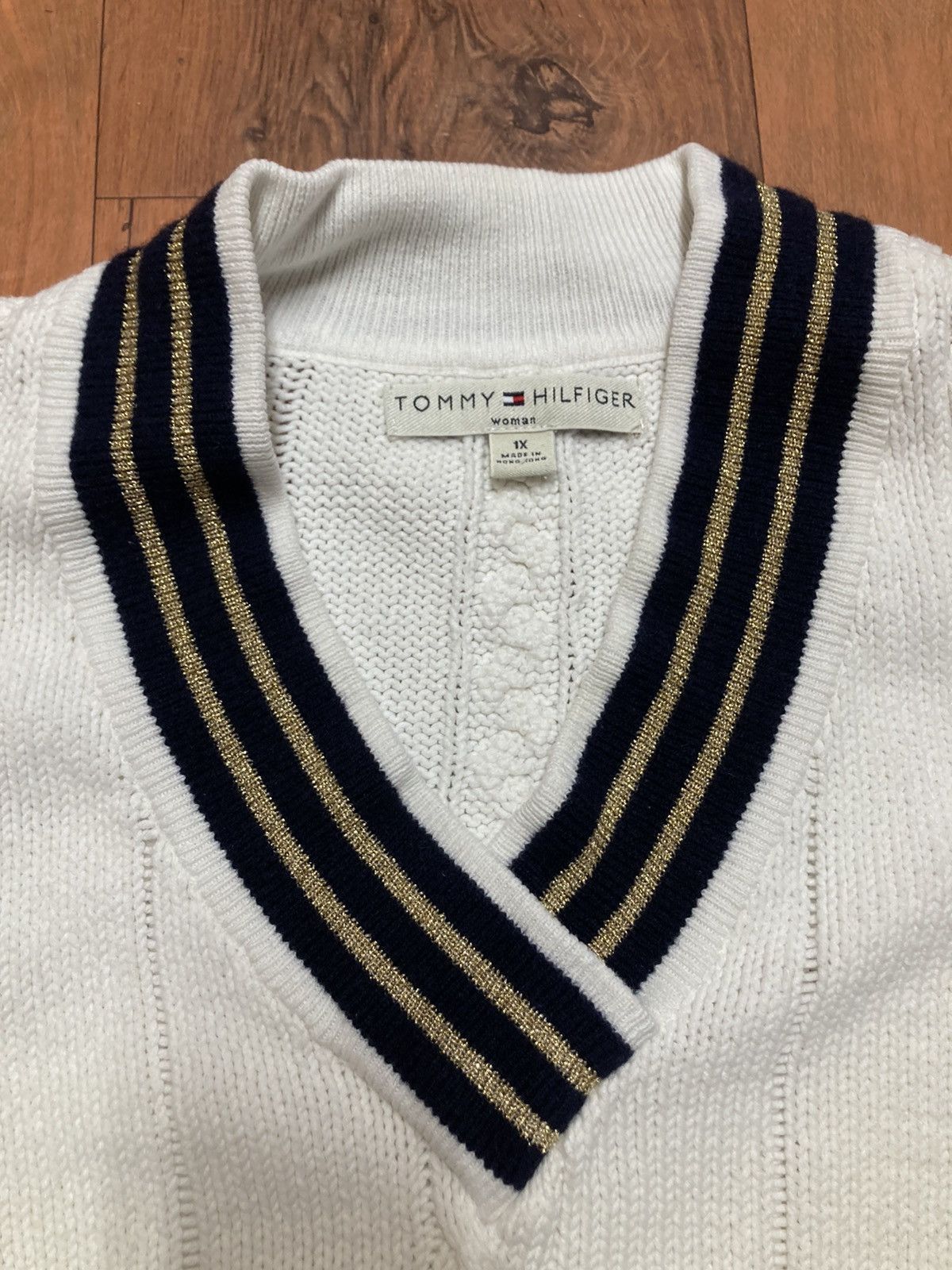 Tommy Hilfiger VTG Tommy Hilfiger 1X Cable Knit Wool Rabbit Hair Sweater Size XL / US 12-14 / IT 48-50 - 4 Thumbnail