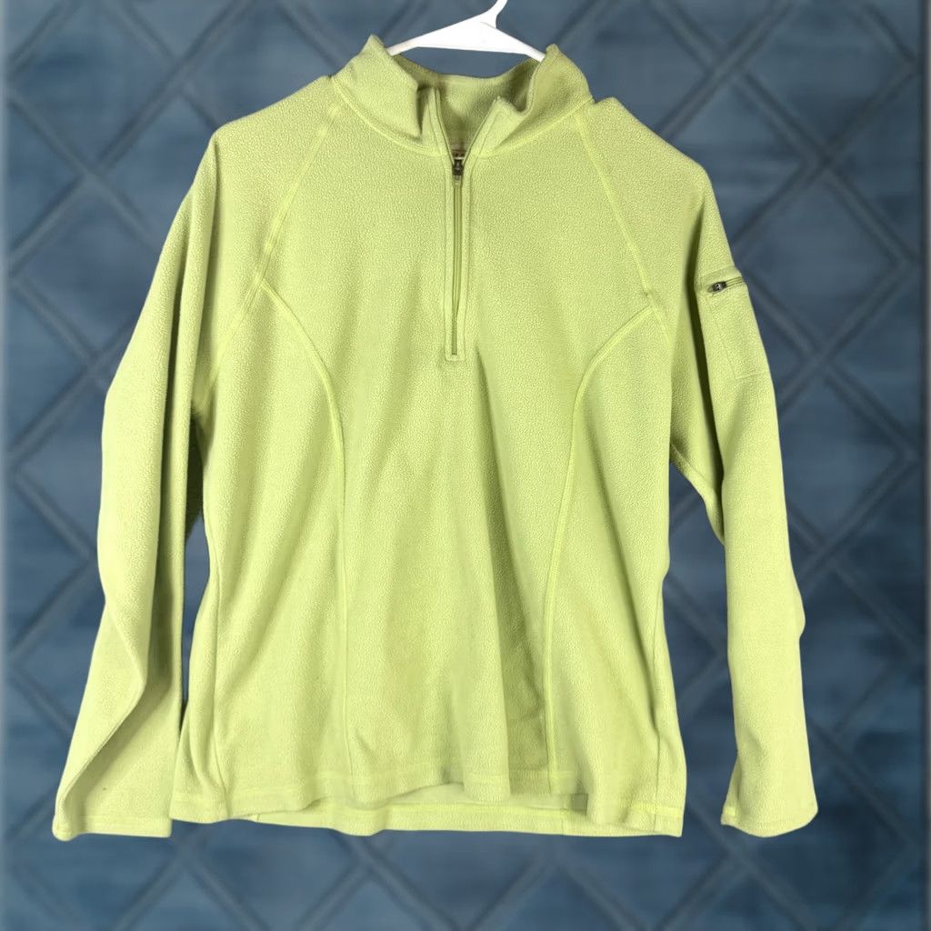 Vintage L.L.Bean Fleece Jacket Womens Large Green 1/4 Zip Pullover Soft Warm Outdoor Jacket Womens L Green 1/4 Zip Fleece Lightweight Casual Travel Size L / US 10 / IT 46 - 1 Thumbnail