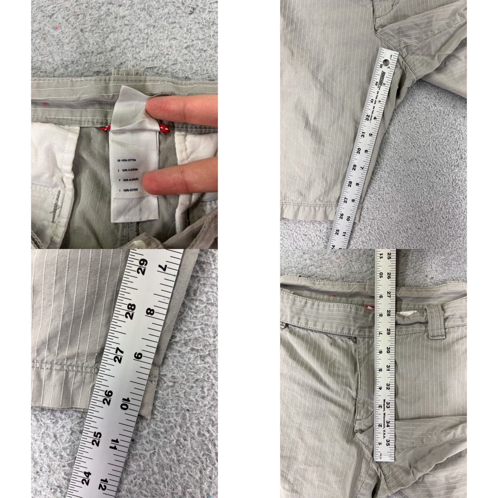 The North Face The North Face Shorts Womens 10 Gray Stripe 100% Cotton Golf Hiking Size 32" / US 10 / IT 46 - 8 Thumbnail