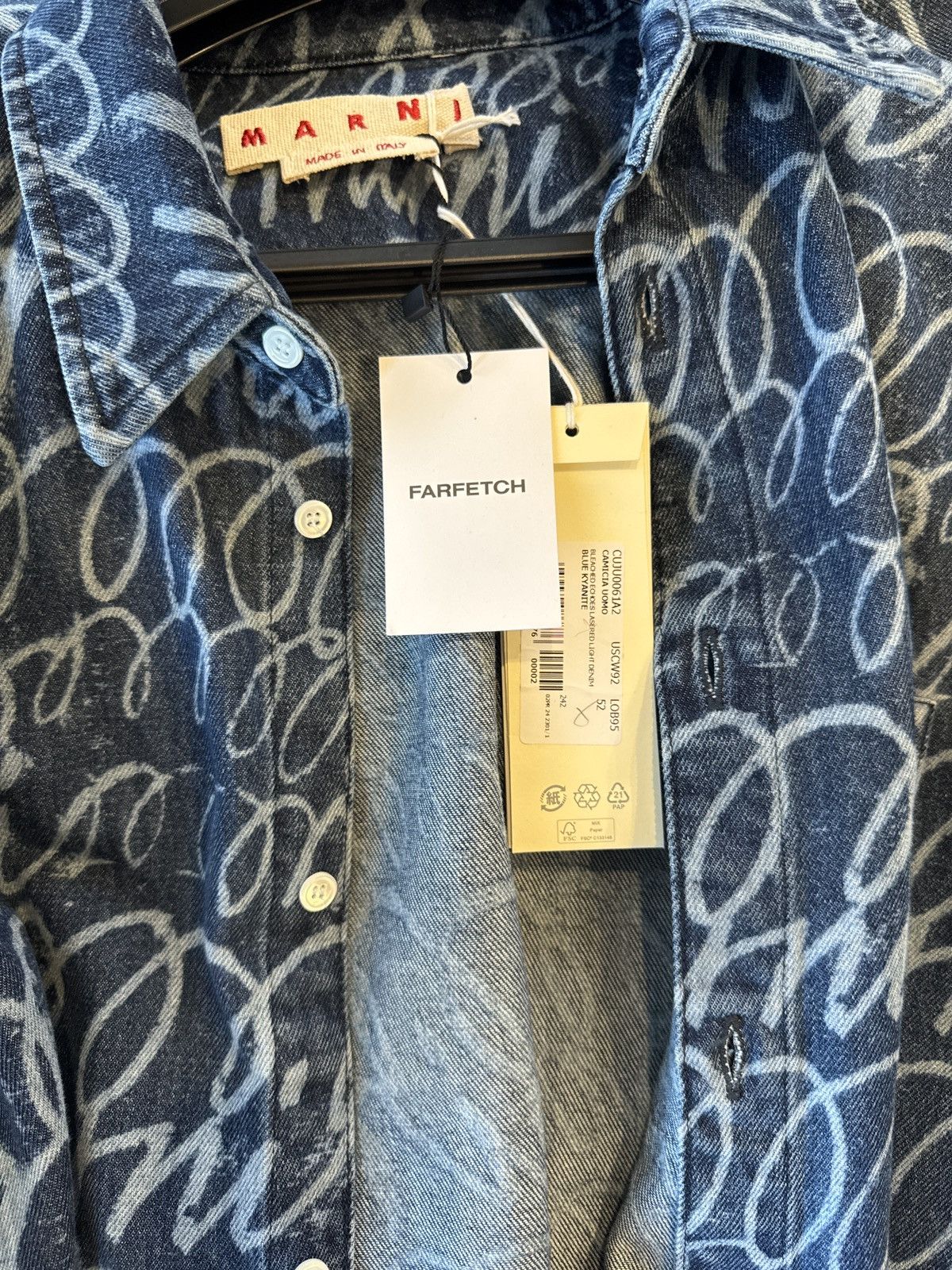 Marni Marni Bleached Echoed Lasered Light Denim Size Large Size US L / EU 52-54 / 3 - 7 Thumbnail