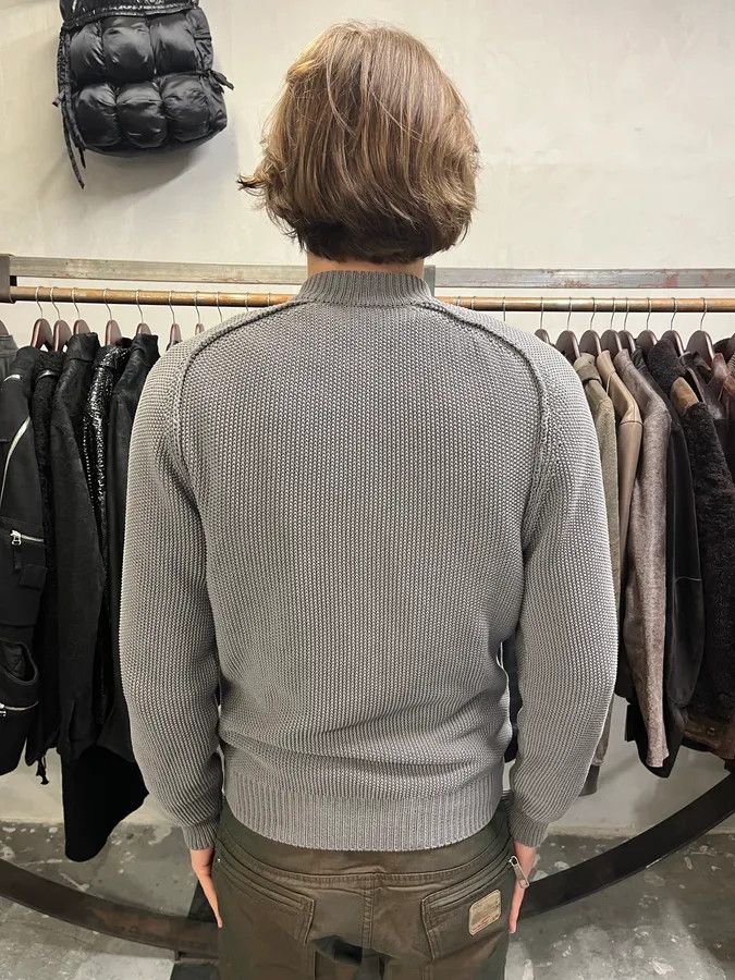 Lanvin × Vintage Lanvin Grey Wool Zip-up Minimalist Sweater Size US L / EU 52-54 / 3 - 3 Thumbnail
