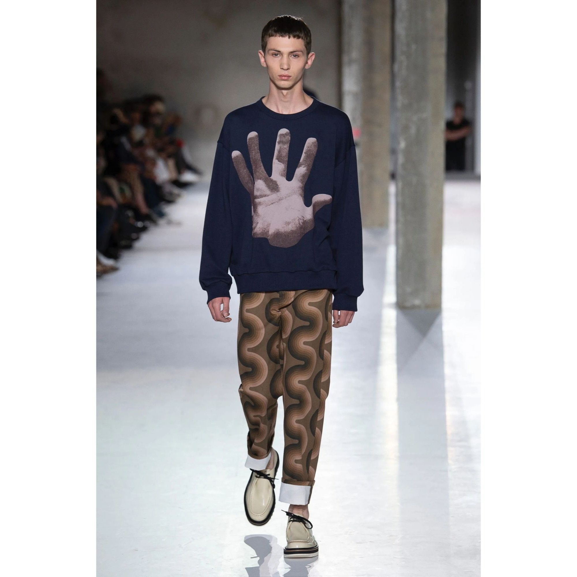 Dries Van Noten X Verner Panton Brown Cotton Wave Pants Size US 30 / EU 46 - 2 Thumbnail