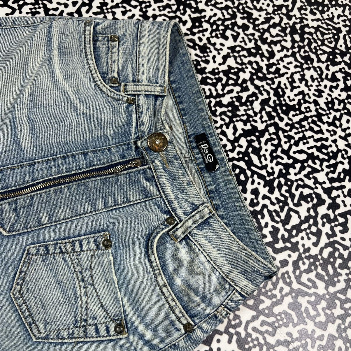 Dolce & Gabbana Vintage 90s D&G Dolce Gabbana Denim Mini Skirt Retro Luxury Size 28" / US 6 / IT 42 - 7 Thumbnail
