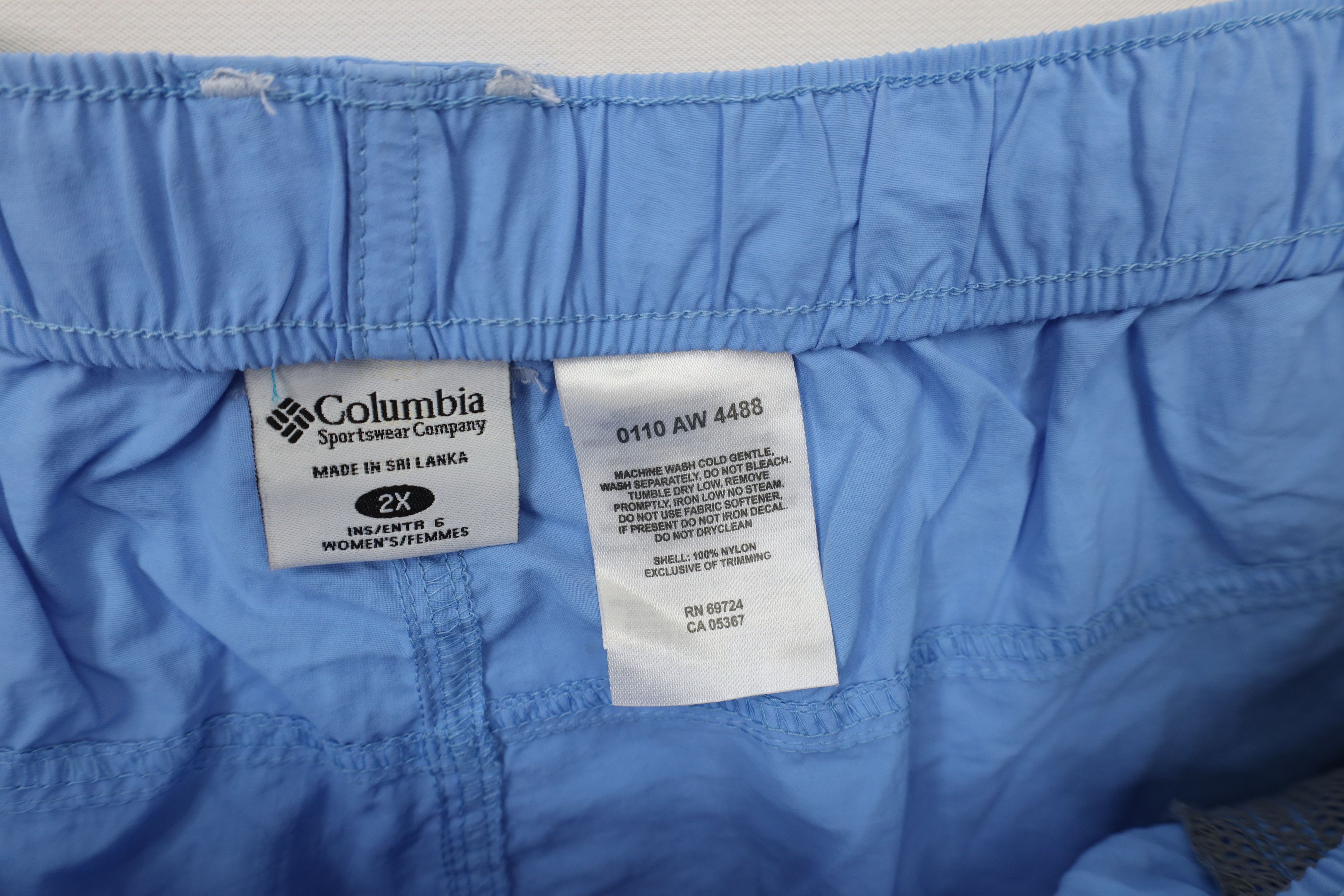 Columbia × Vintage Deadstock Vintage Y2K Columbia Cargo Shorts Light Blue Size 39" - 8 Thumbnail
