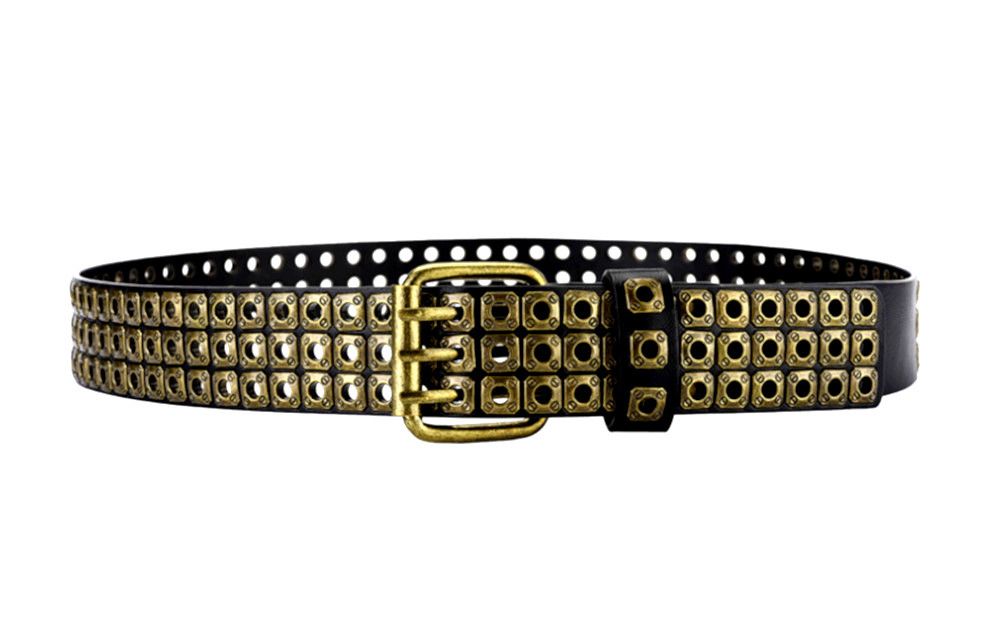 Japanese Brand × Vintage Punk Werewolf Claw Square Rivet Eyelets Leather Belt Rave Size ONE SIZE - 4 Thumbnail