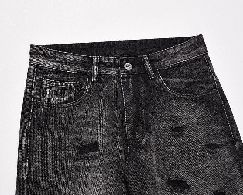 Jean Washed black men's straight flared cleanfit ripped jeans Size US 32 / EU 48 - 3 Thumbnail