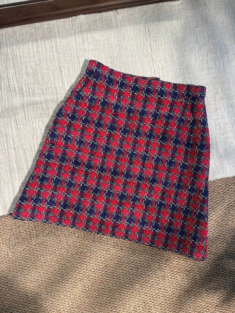 Chanel Chanel 15P silk thousand-bird check skirt Size 26" / US 2 / IT 38 - 1 Thumbnail