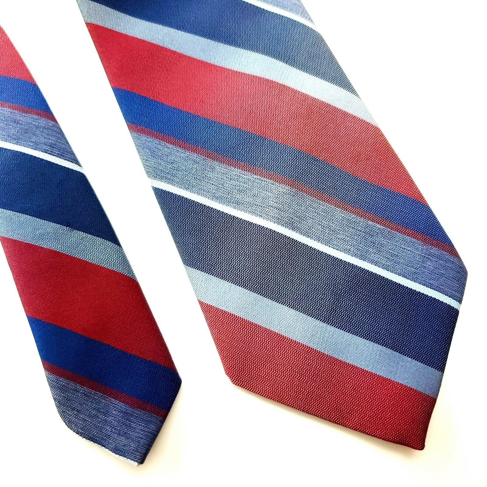 Other Wembley Wemlon Polyester Blue Red Striped Tie Short Narrow Size ONE SIZE - 1 Thumbnail