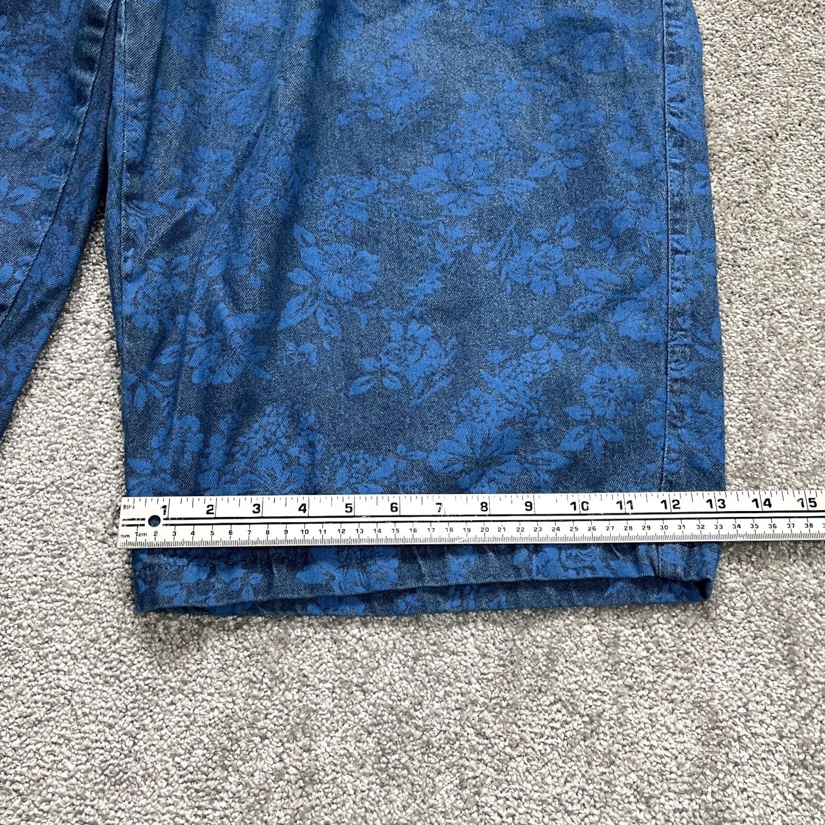 Vintage VINTAGE? (No) Woman Within Jeans Pants Womens Plus 36WP Blue Classic Fit Capri Floral 46x21 Size 32" / US 10 / IT 46 - 2 Thumbnail