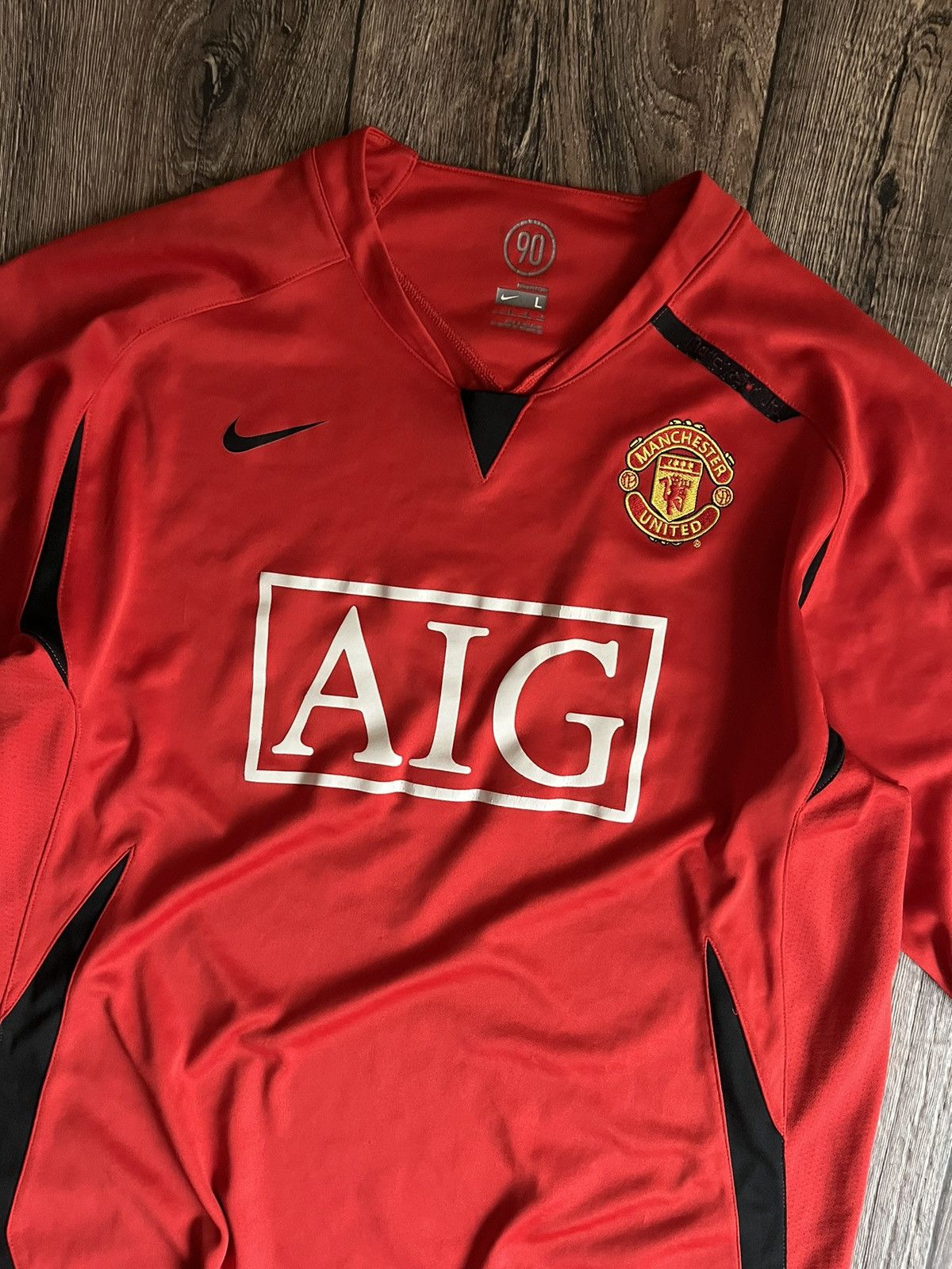 Nike Vintage Manchester United Nike 2007-2008 Training AIG Jersey Size US L / EU 52-54 / 3 - 2 Thumbnail