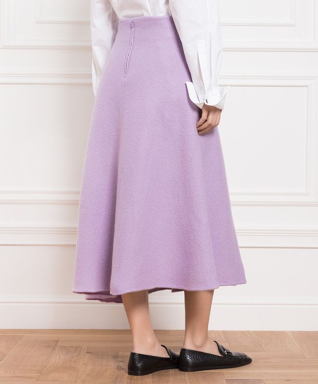 Jil Sander o1y1025 Mini Skirt in Lilac Size 27" / US 4 / IT 40 - 4 Thumbnail