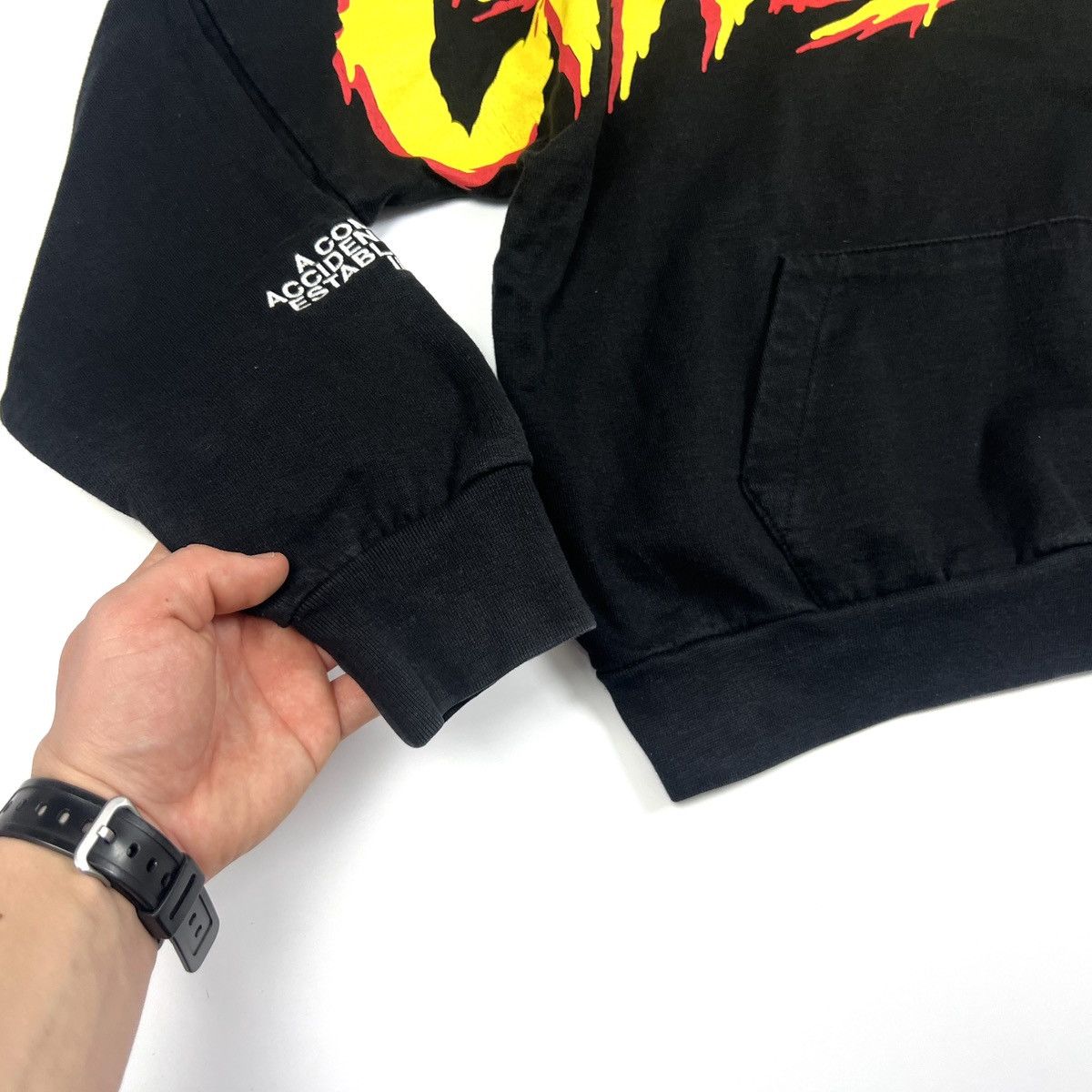 CHILDS × Japanese Brand Men’s Childish Overprint Black Cotton Casual Y2K Hoodie - XS Size US XS / EU 42 / 0 - 17 Thumbnail
