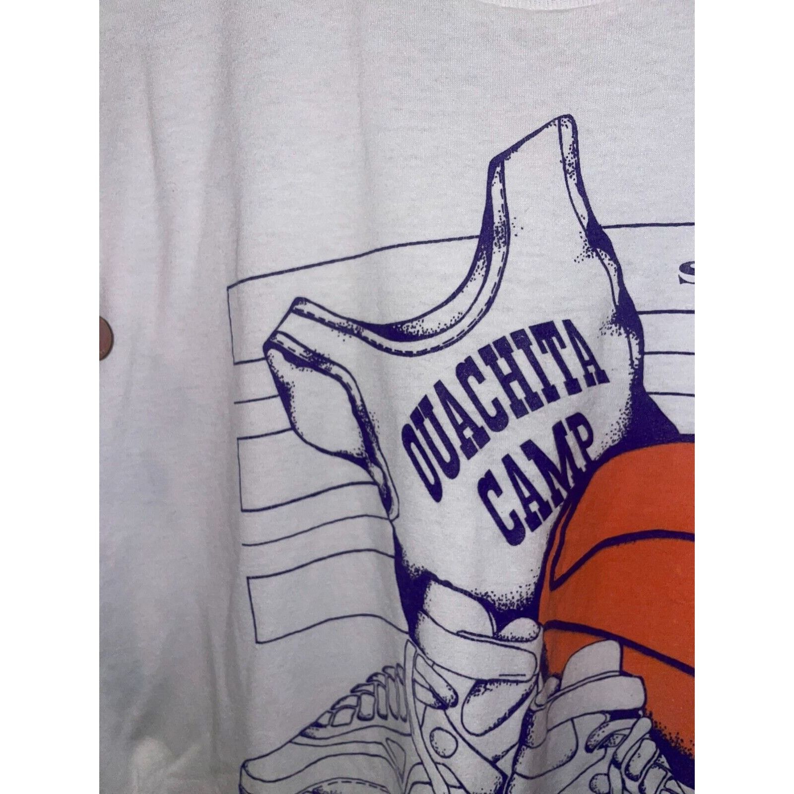 Hanes Vintage Basketball Shirt Ouachita Camp Graphic Tee 80s XL Size US XL / EU 56 / 4 - 7 Thumbnail