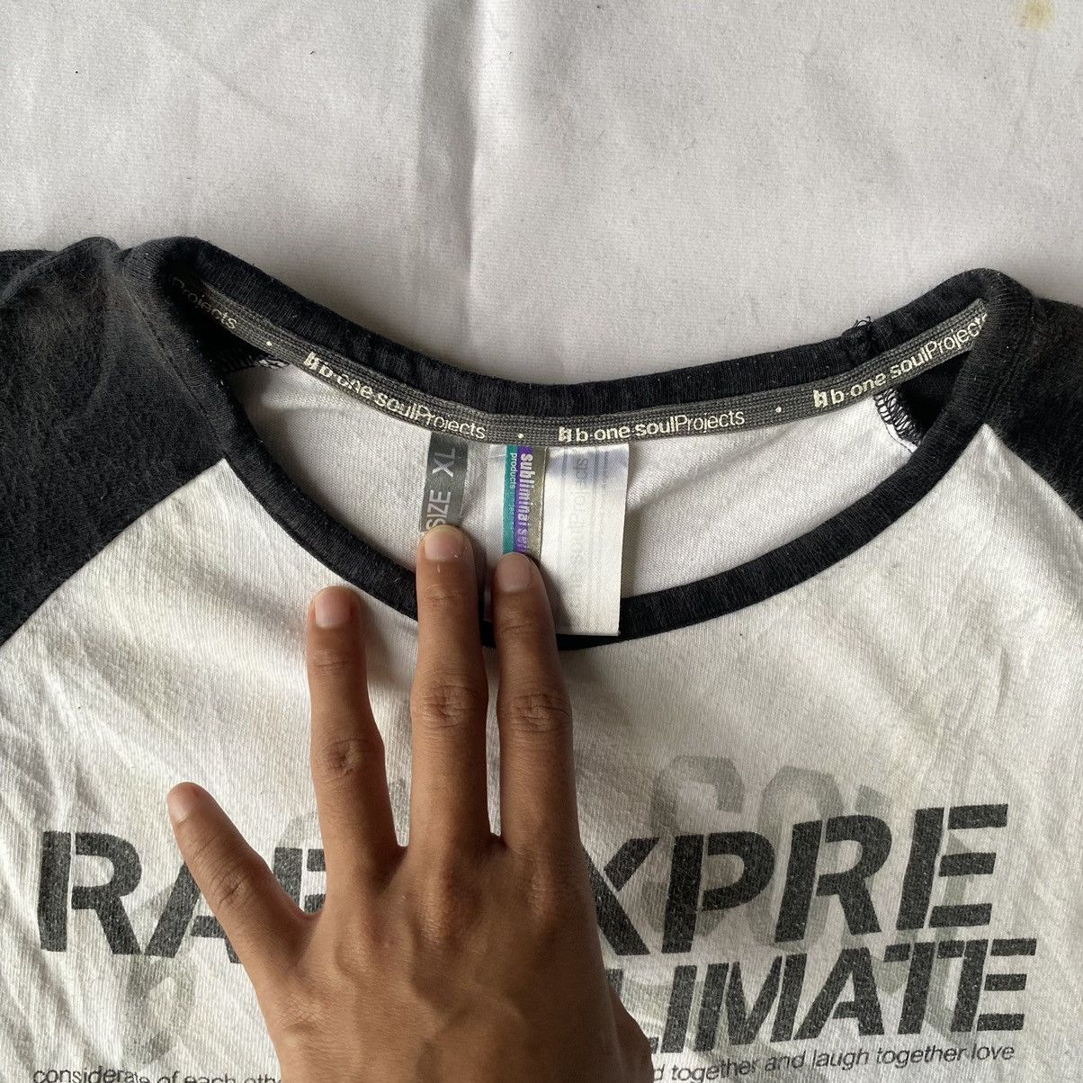 Japanese Brand × Seditionaries × Vintage Japanese Vintage Raglan by B-One Soul Long Sleeve Tees Size US XL / EU 56 / 4 - 4 Thumbnail