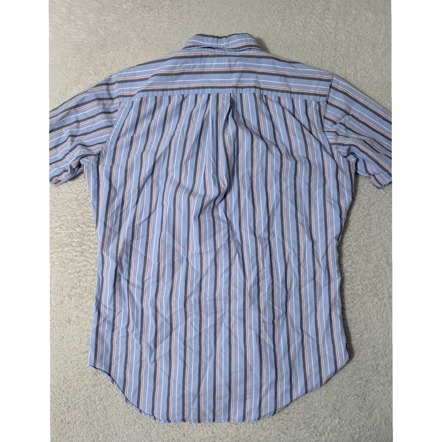 Ralph Lauren Ralph Lauren Button-Down Shirt Mens Sm Blue Striped Classic Fit Short Sleeve Multicolor Embroidered Pony Ballpoint Button-Up Shirt Size US S / EU 44-46 / 1 - 3 Thumbnail