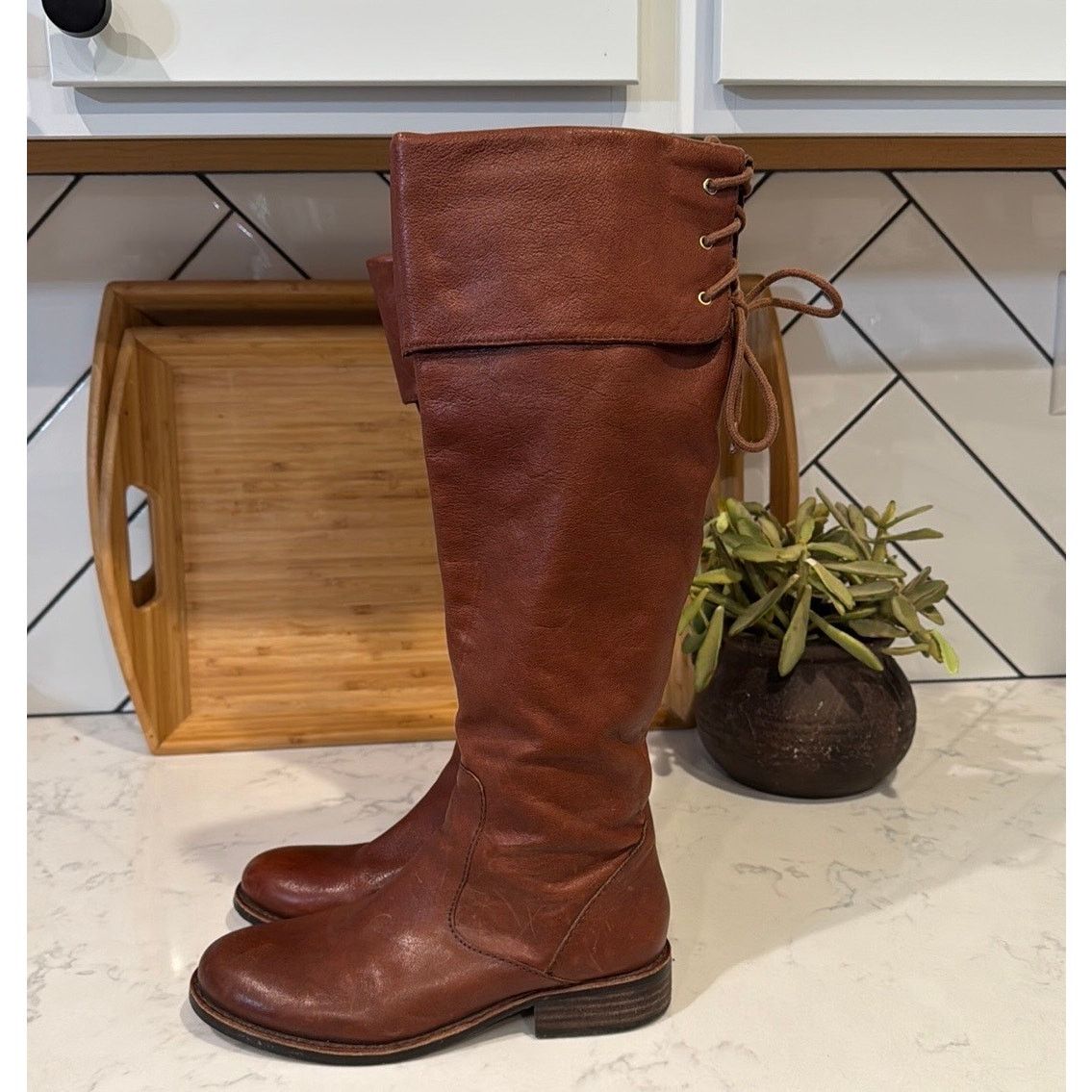 Vince Camuto Vince Camuto Fays riding boot cognac brown leather sz 7 Size US 7 / IT 37 - 1 Thumbnail