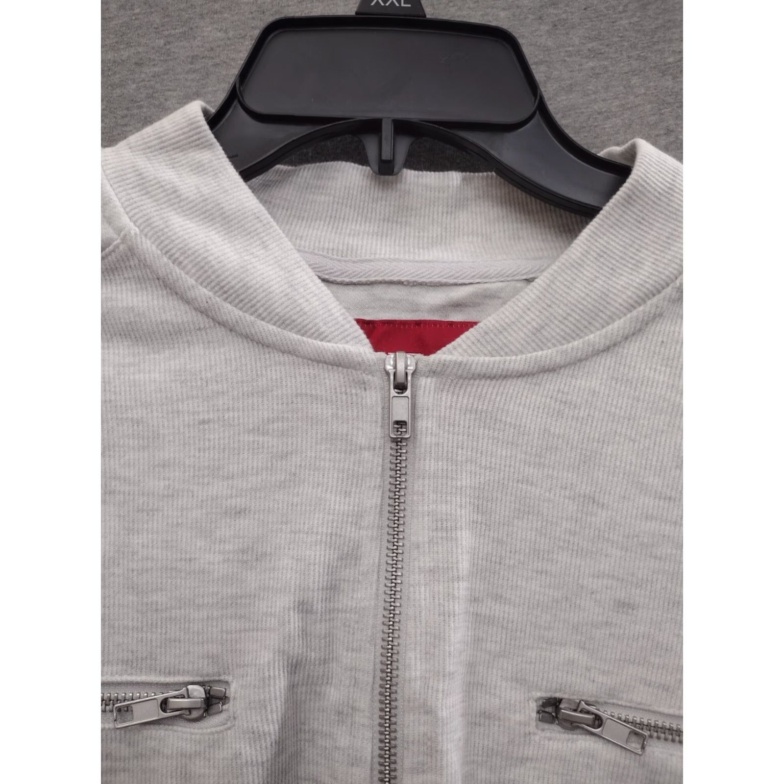 Guess Guess Men's Moto Jacket Color Light Grey Size L With Zipper Pockets Size US L / EU 52-54 / 3 - 3 Thumbnail