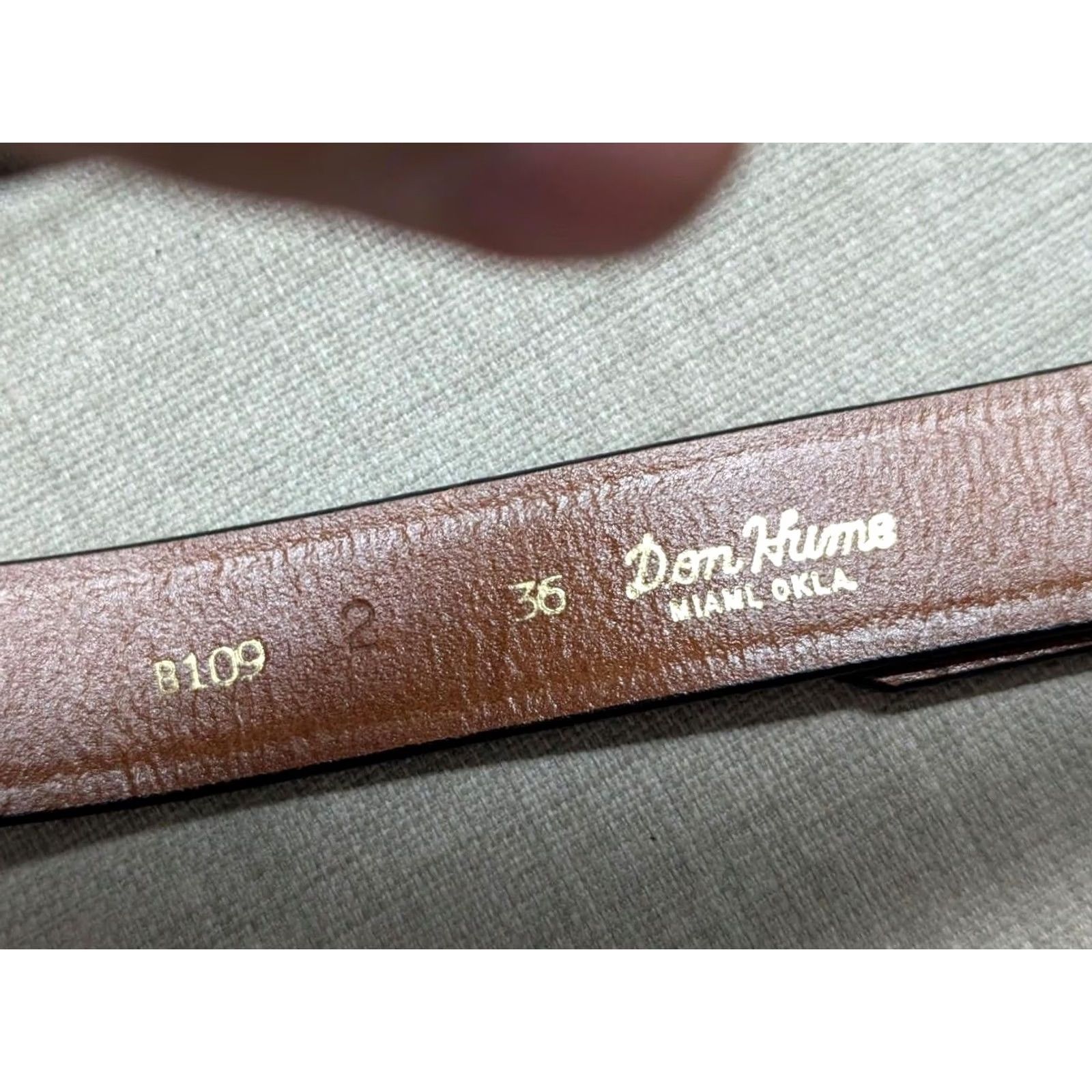 Vintage VINTAGE western belt Don Hume 34 black Cowhide Leather belt COWBOY Mens Size 34 - 4 Thumbnail