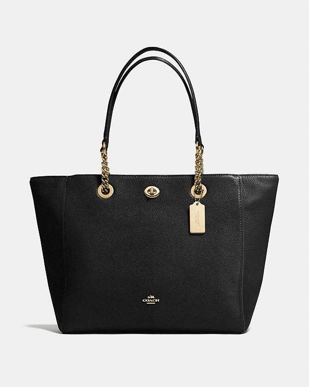Coach Coach Turnlock Chain Tote Leather Size ONE SIZE - 1 Thumbnail