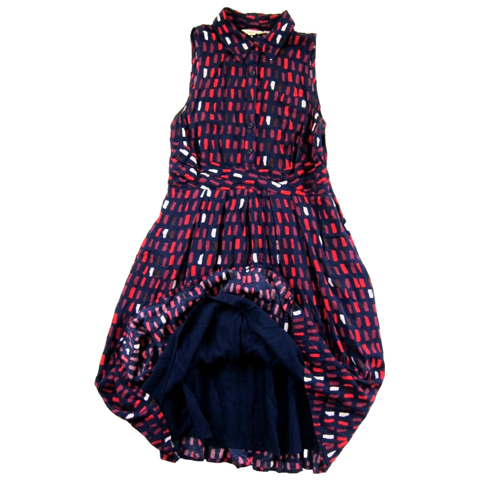 Vintage 11-1-TYLHO Blue Shirt Dress Sleeveless Pocket Button Collar Small Size S / US 4 / IT 40 - 5 Thumbnail