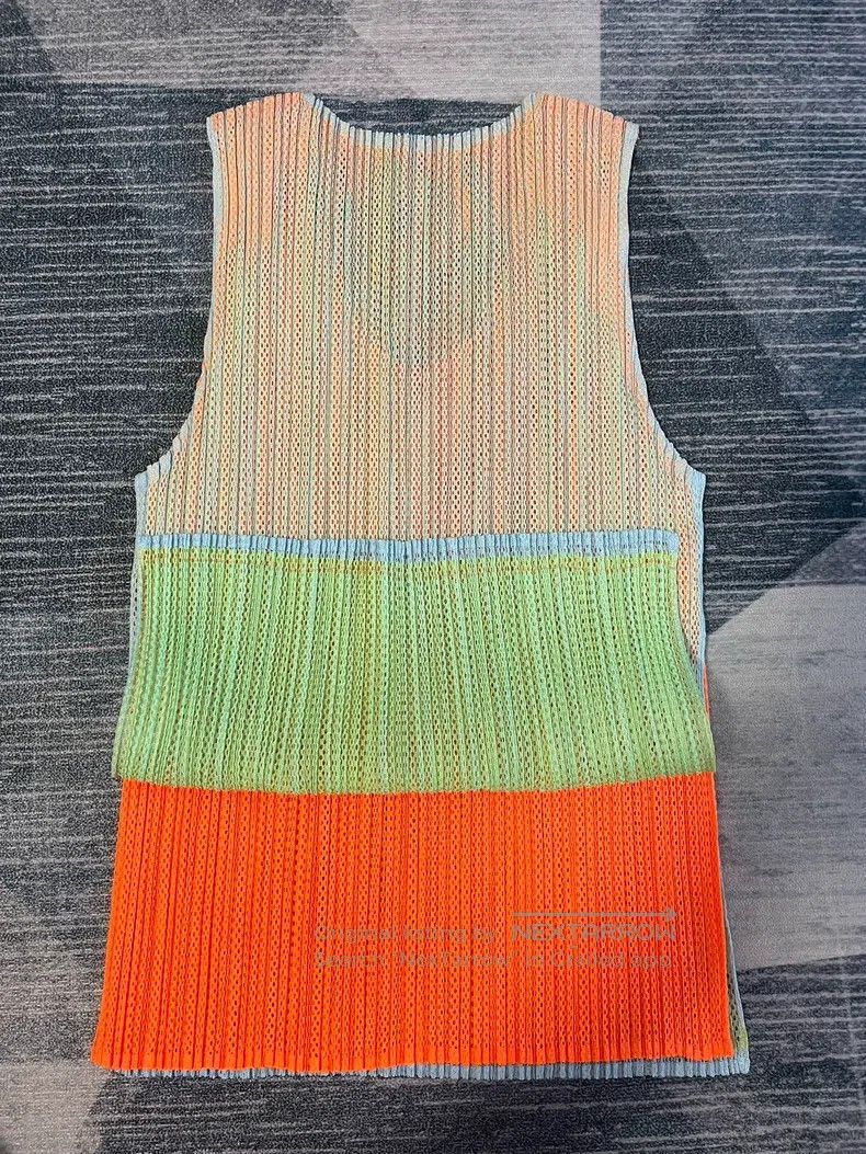 Issey Miyake Issey Miyake Double Color Block Ruffle Mesh Vest Size L / US 10 / IT 46 - 8 Thumbnail